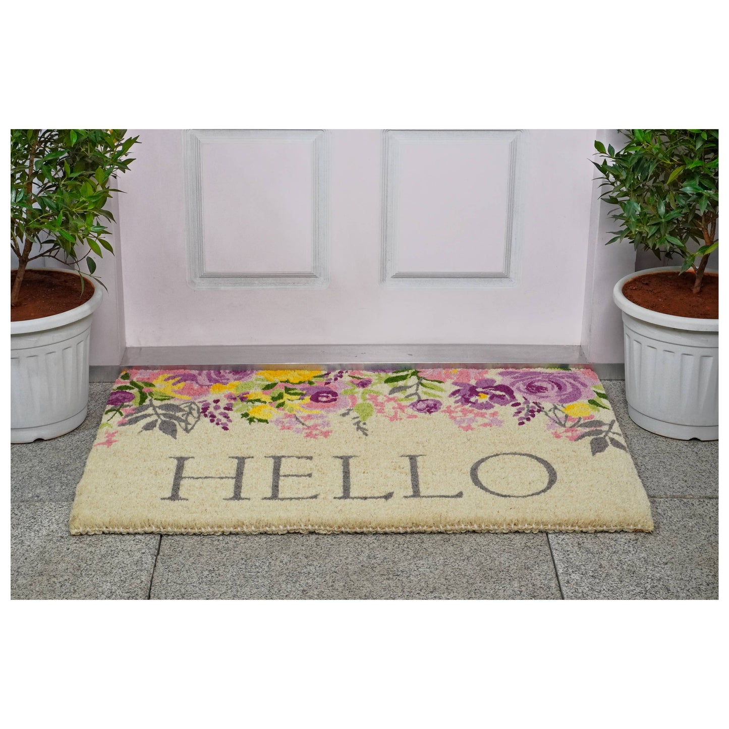 Blossoming Floral 100% Natural Doormat: 18" x 30"