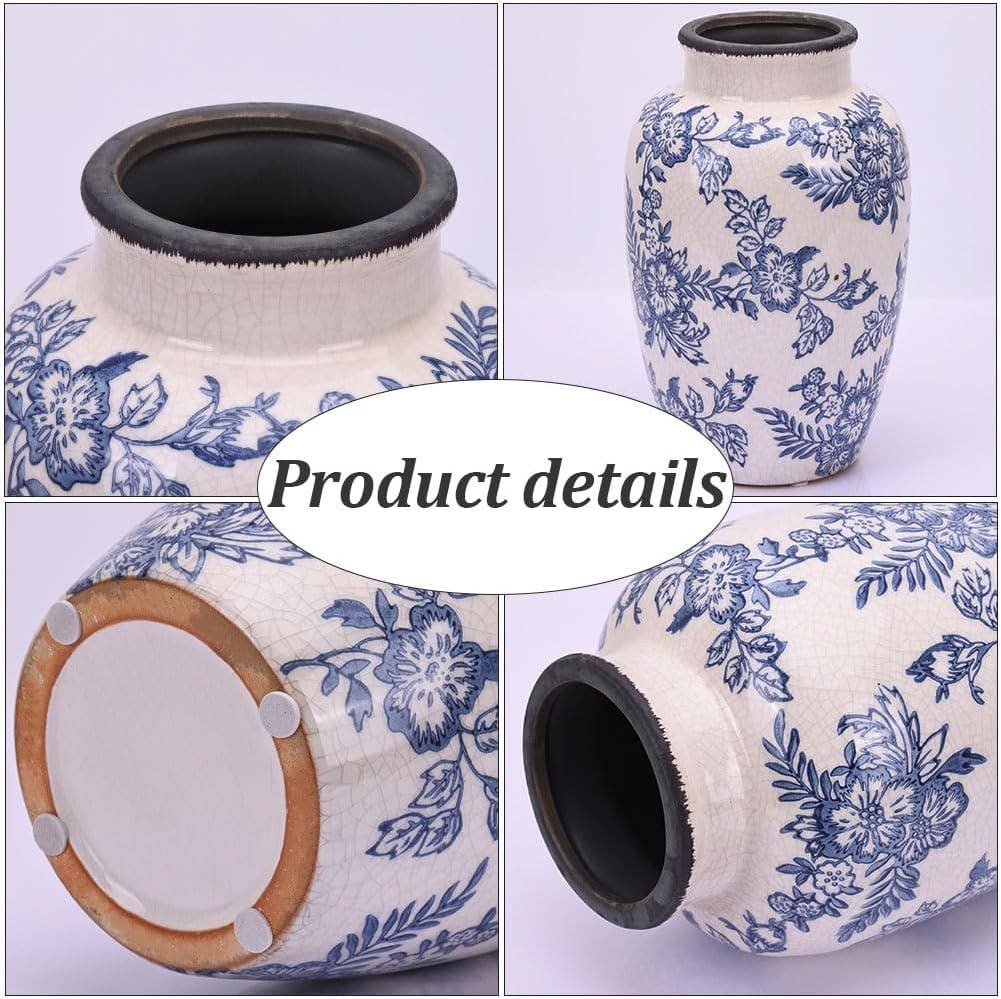 Blue Floral Ceramic Vase: PITCHER