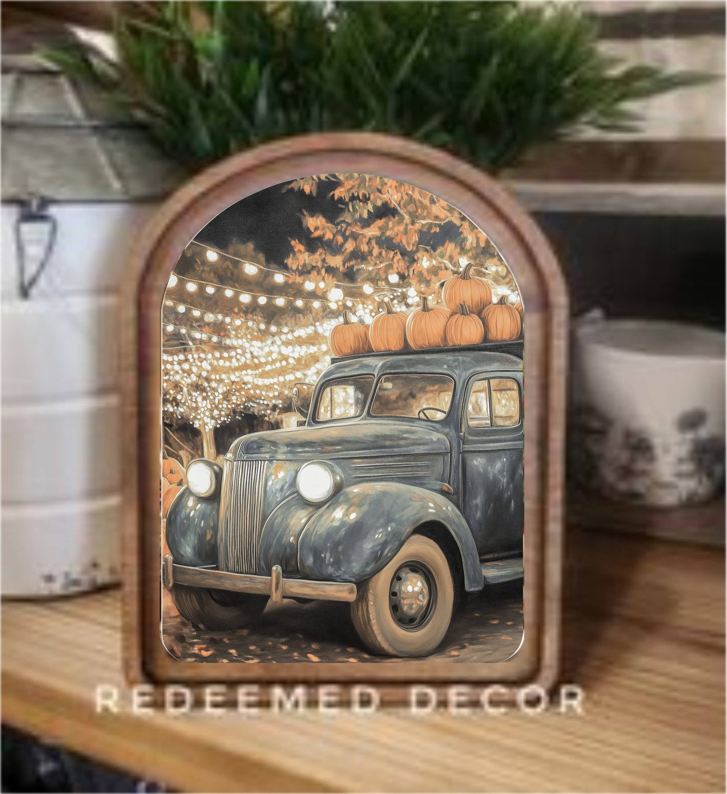 Arch Top Fall Truck Framed Art : 8.25x11"