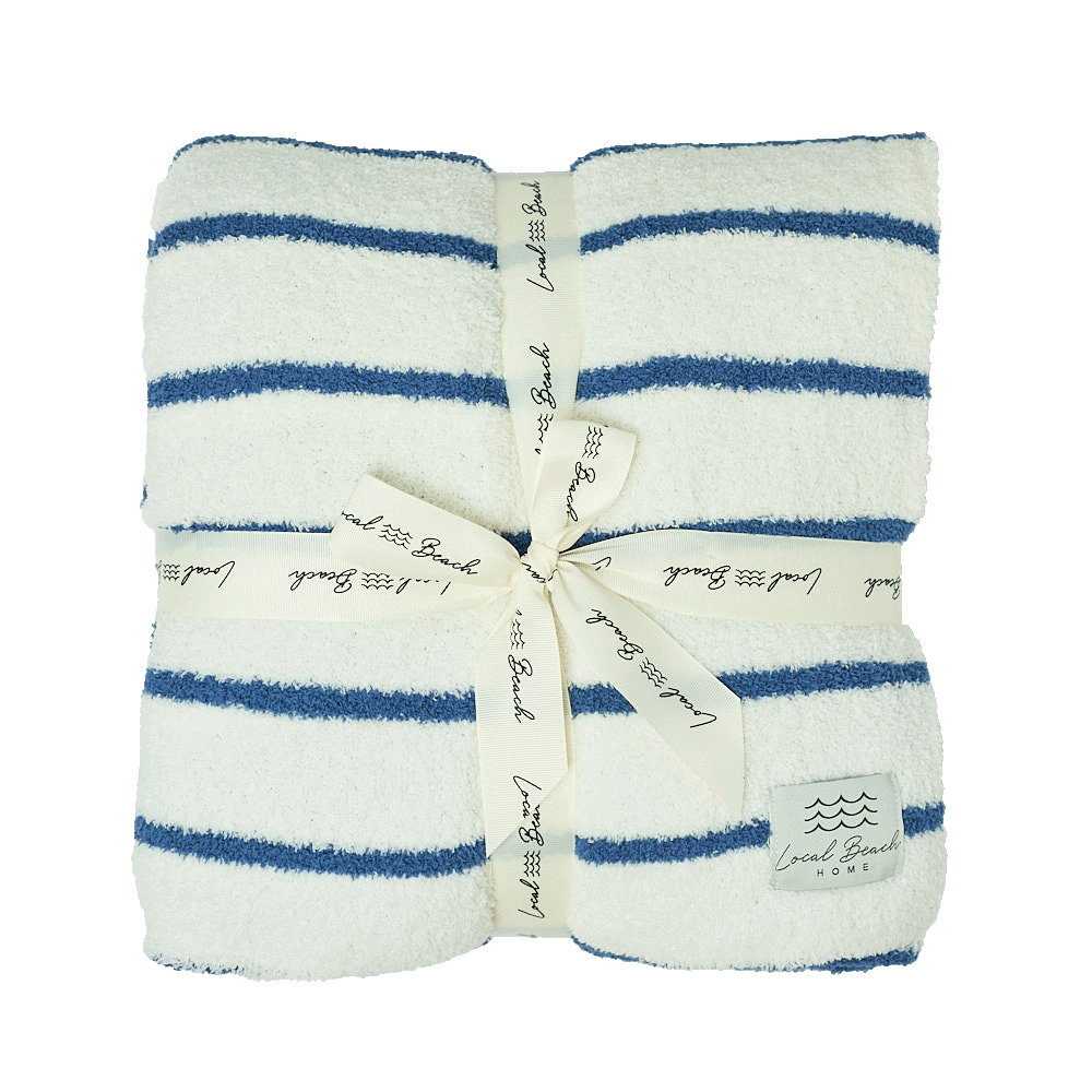 Striped Luxe Home Blanket: Taupe/Cream