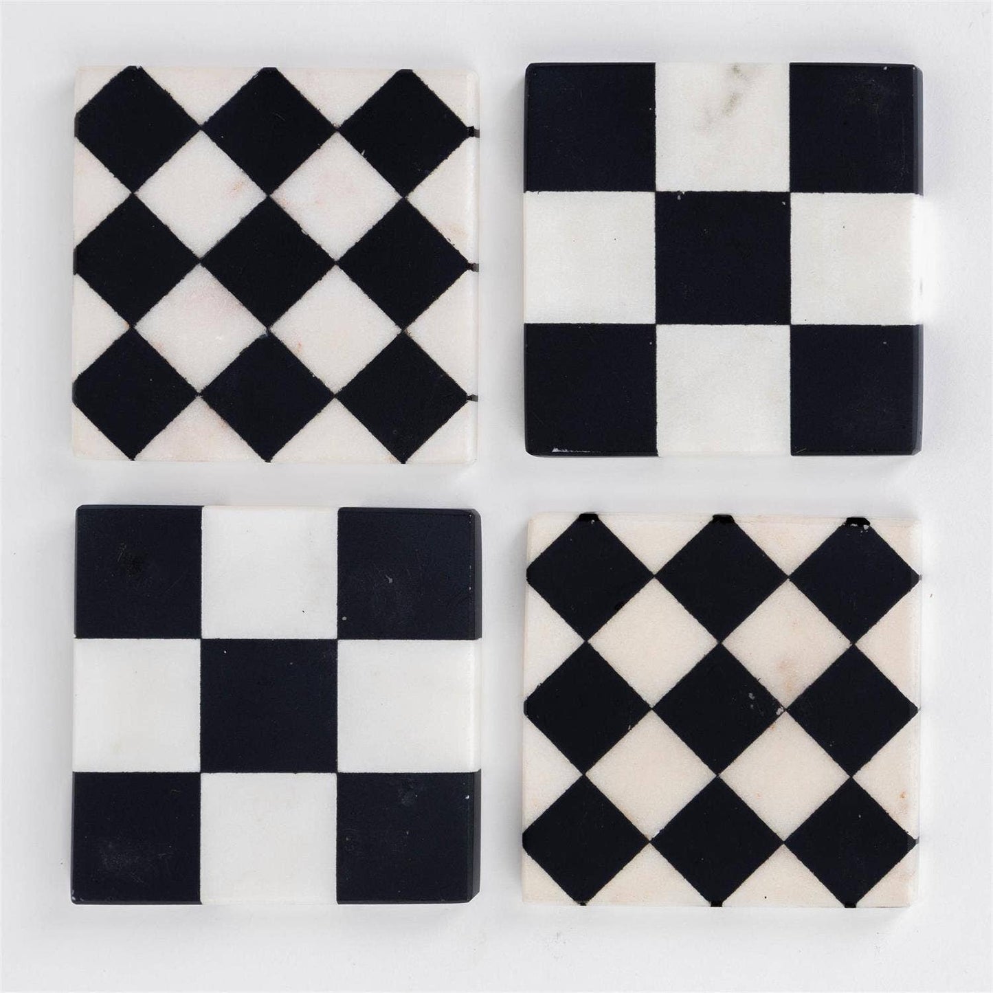 Black And White Marble Coasters (Set Of 4)