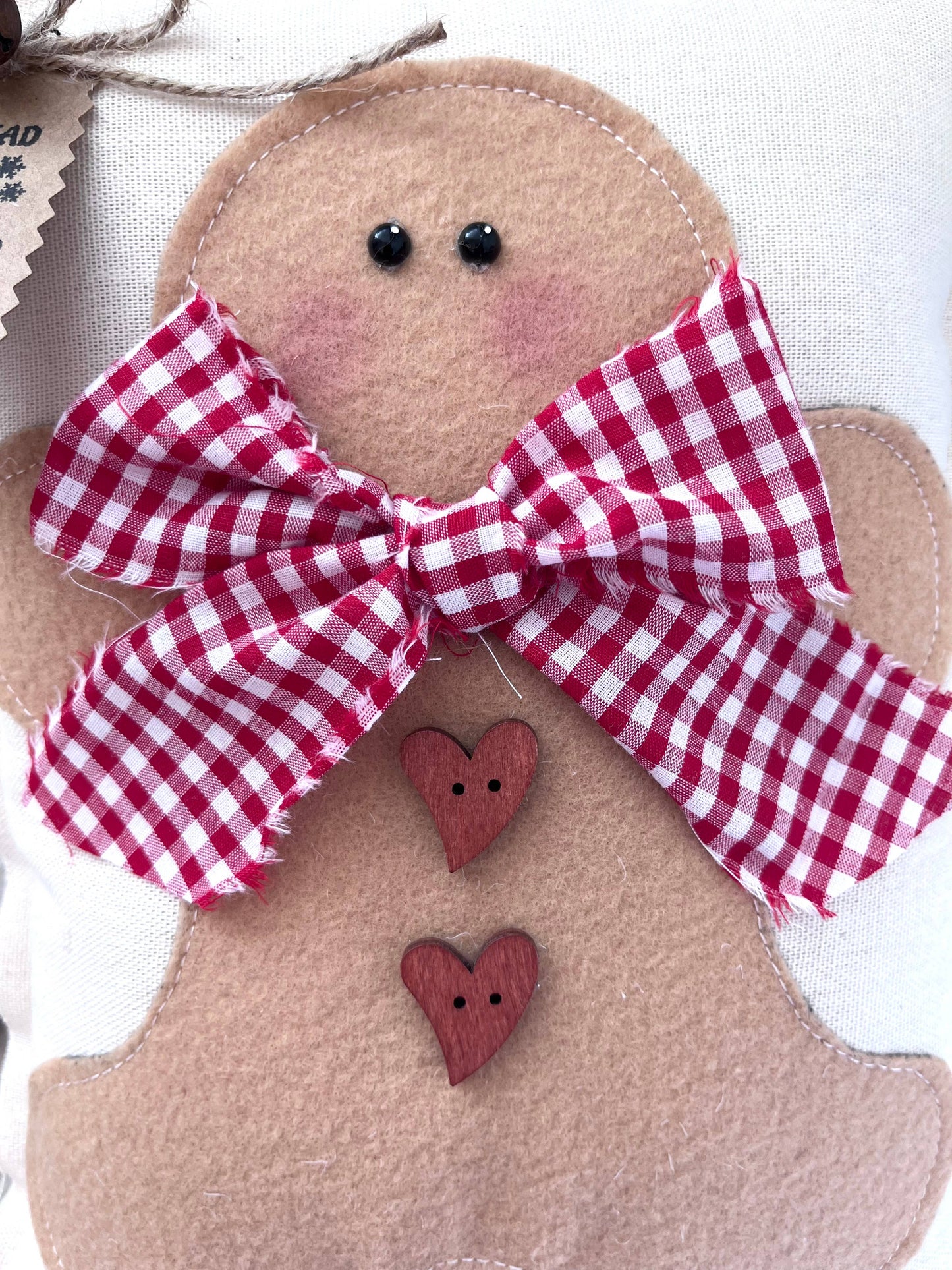 Primitive Gingerbread Decorative Pillow