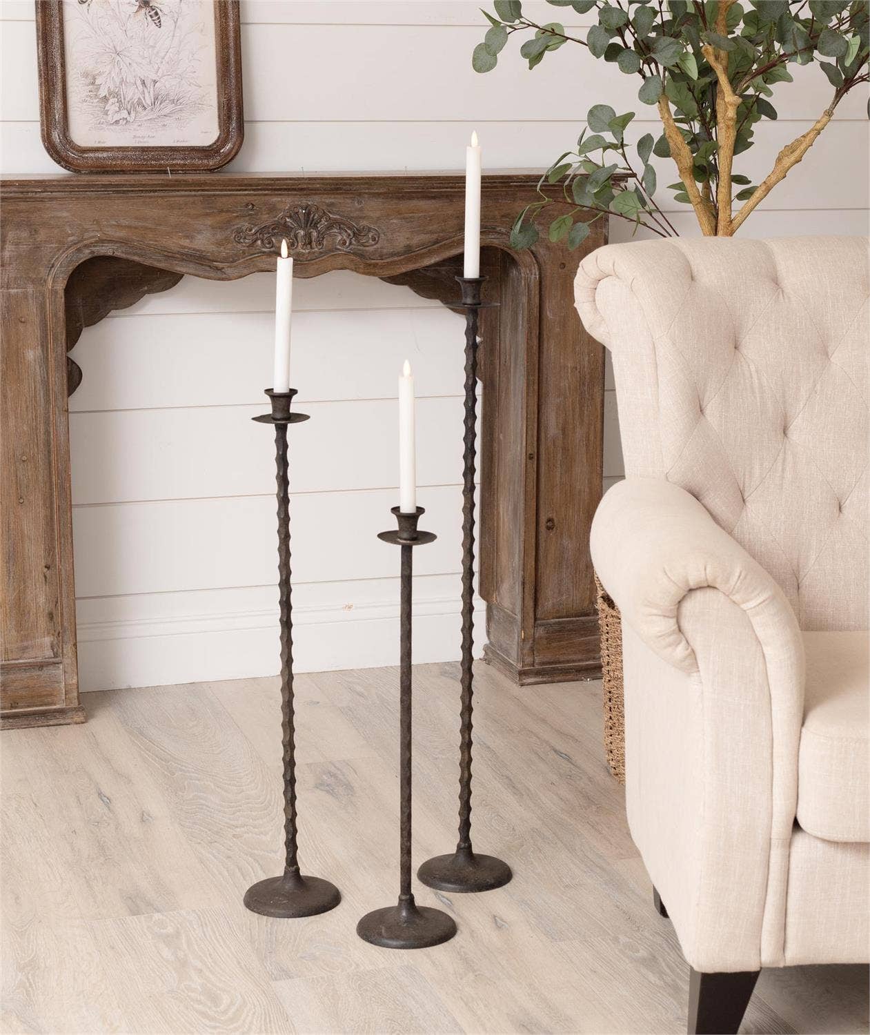 Floor Taper Candle Holders (Set of 3)