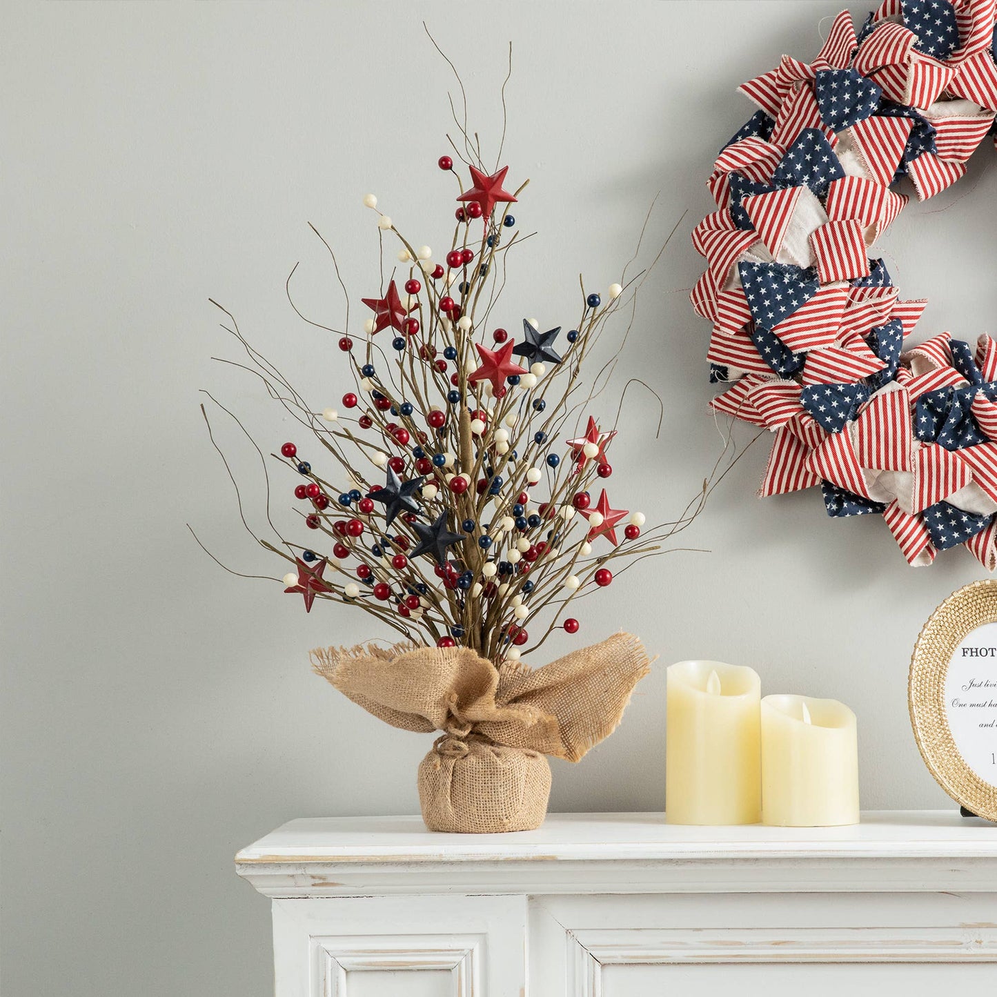 20 in H Patriotic Berry Table Tree