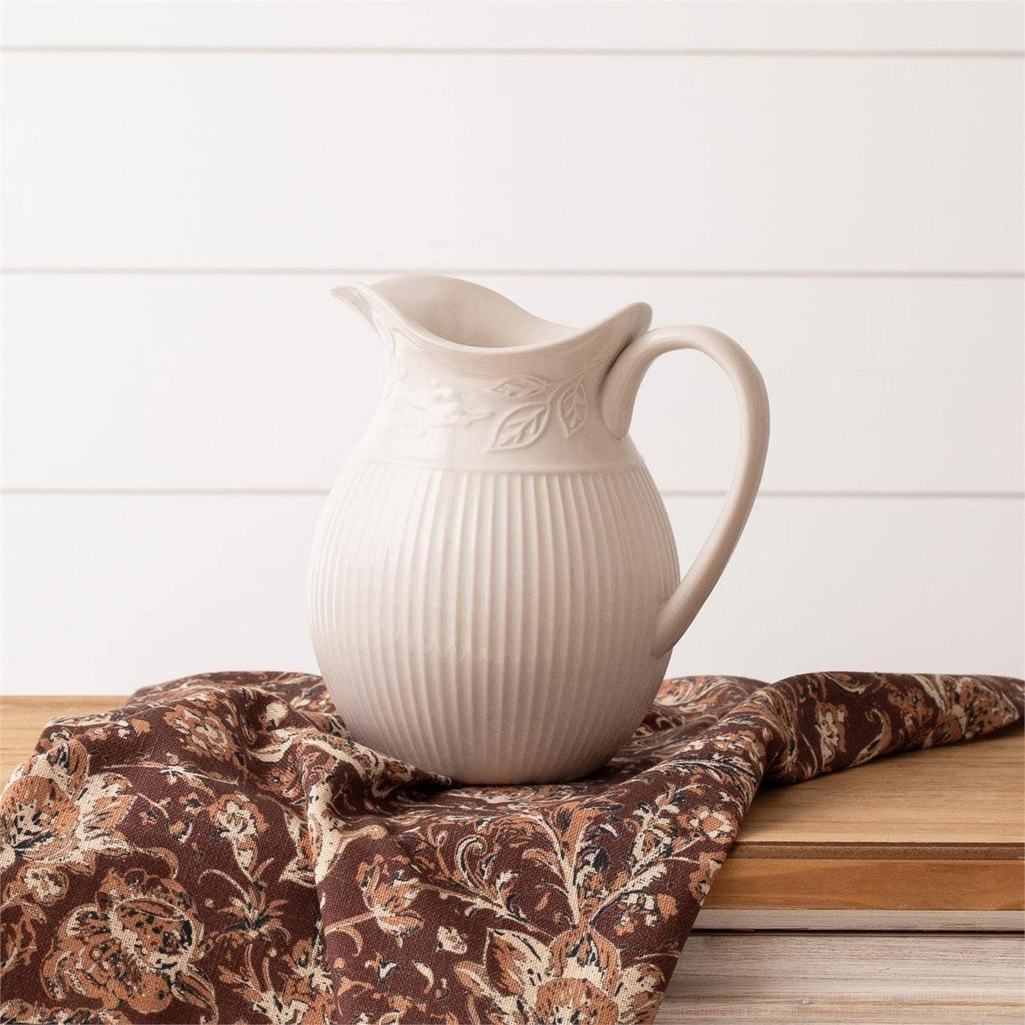 Pitcher - Ridged with Leaf Detail