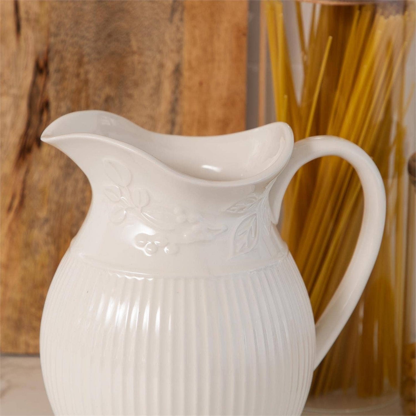 Pitcher - Ridged with Leaf Detail