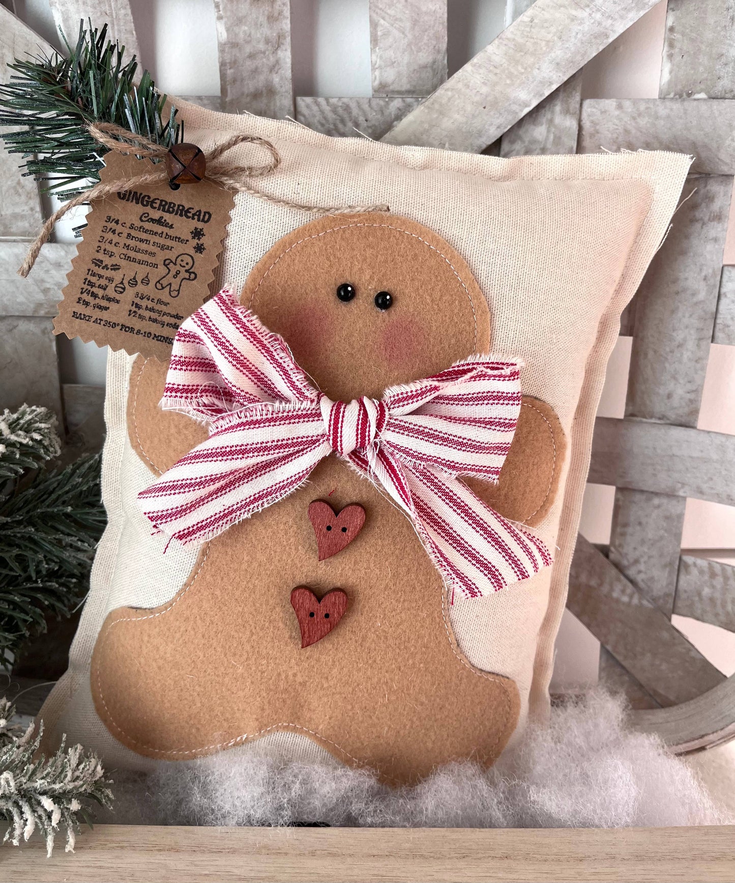Primitive Gingerbread Decorative Pillow