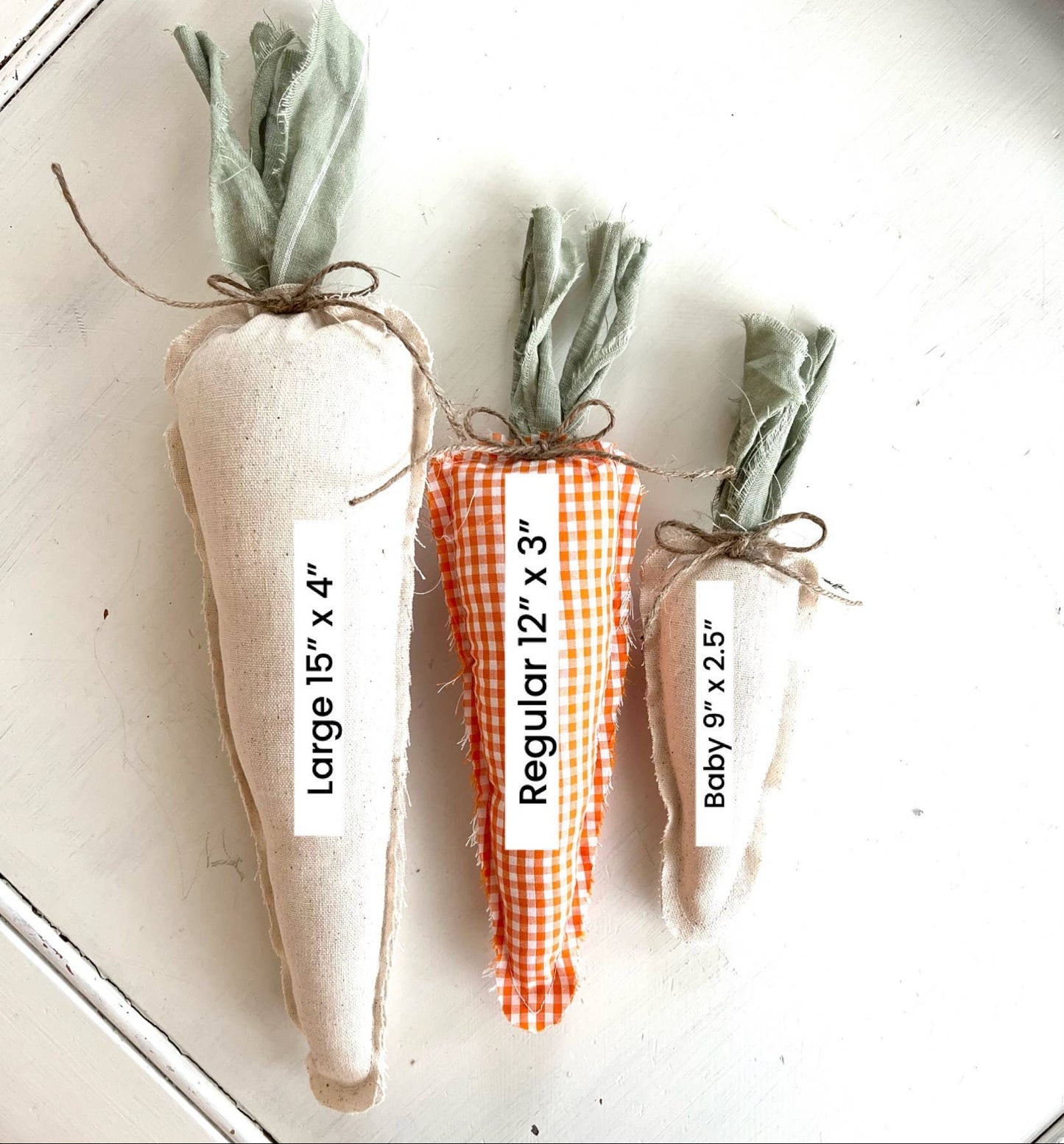 Rustic Fabric Regular Carrot: Orange Gingham