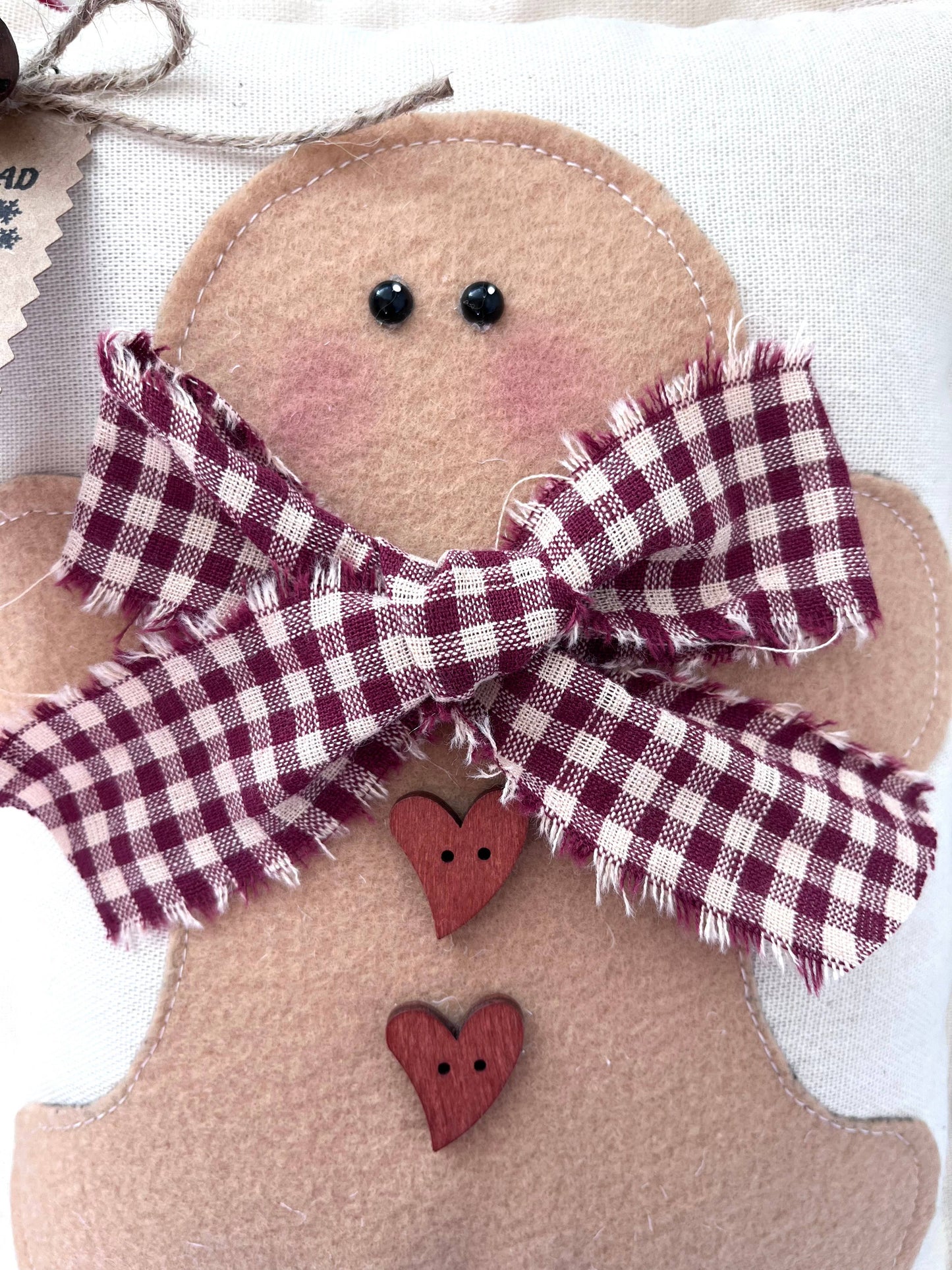 Primitive Gingerbread Decorative Pillow