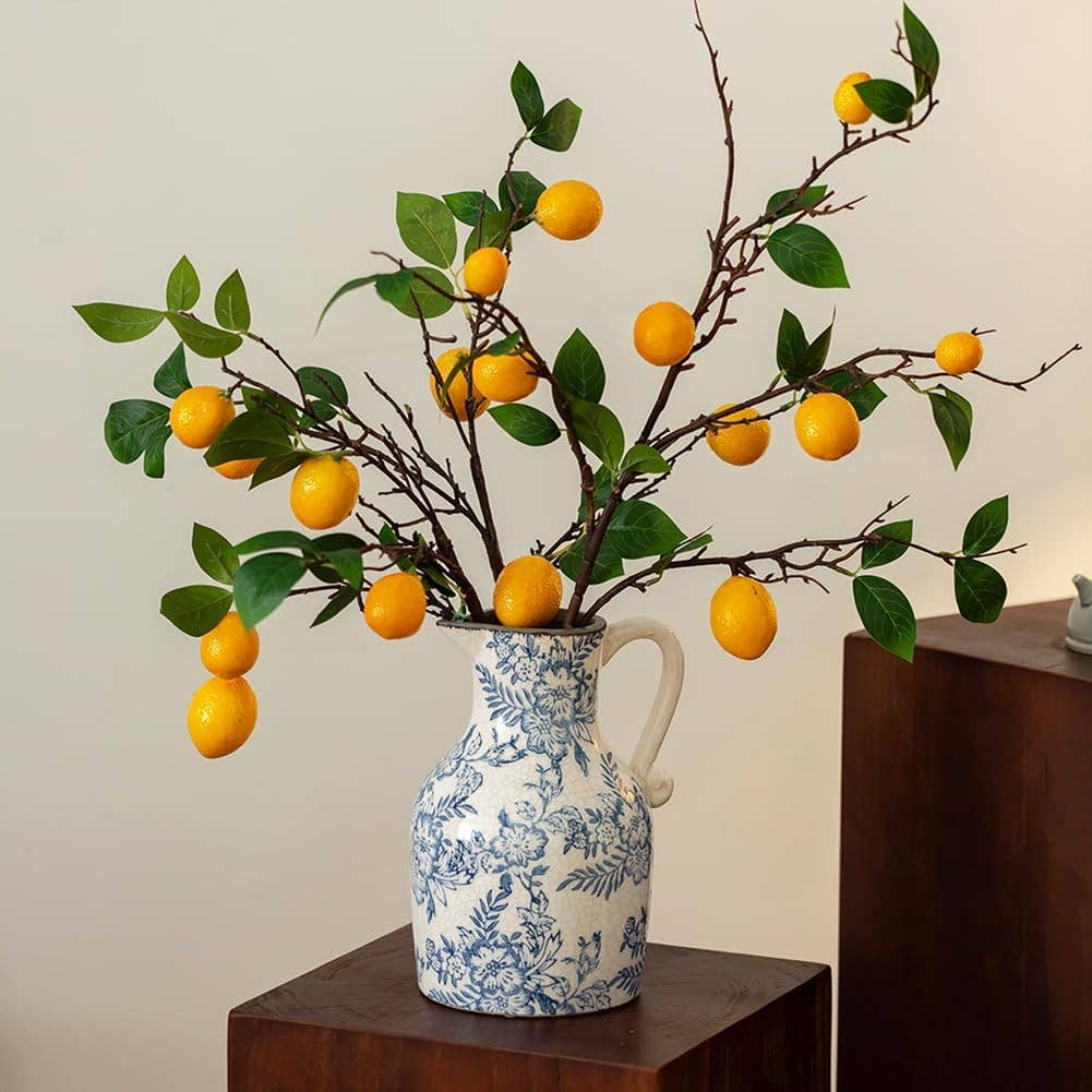 Blue Floral Ceramic Vase: PITCHER