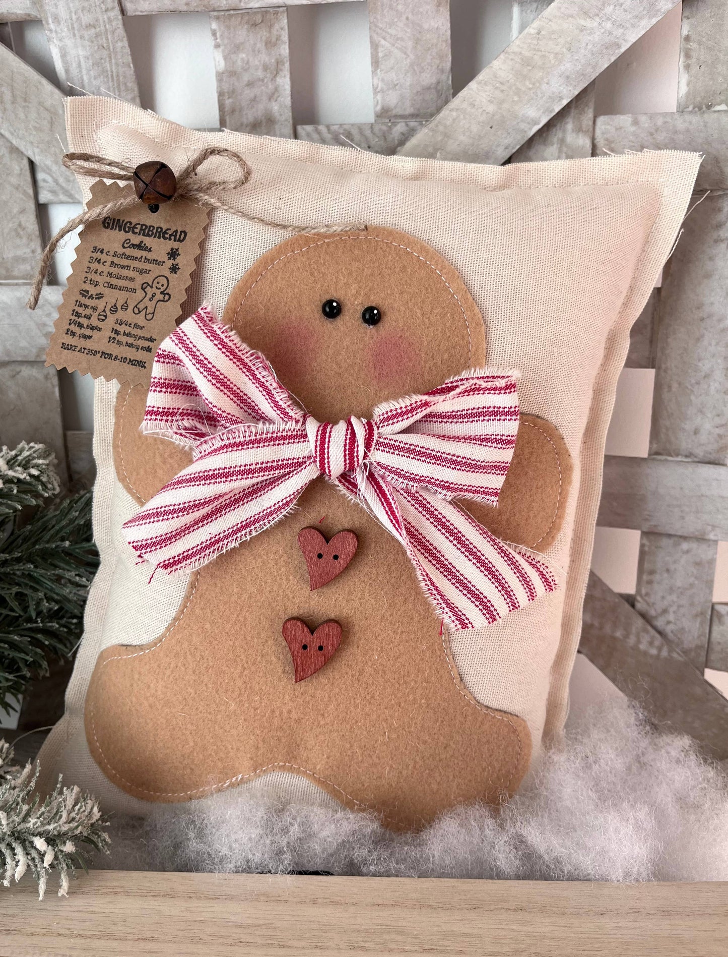 Primitive Gingerbread Decorative Pillow