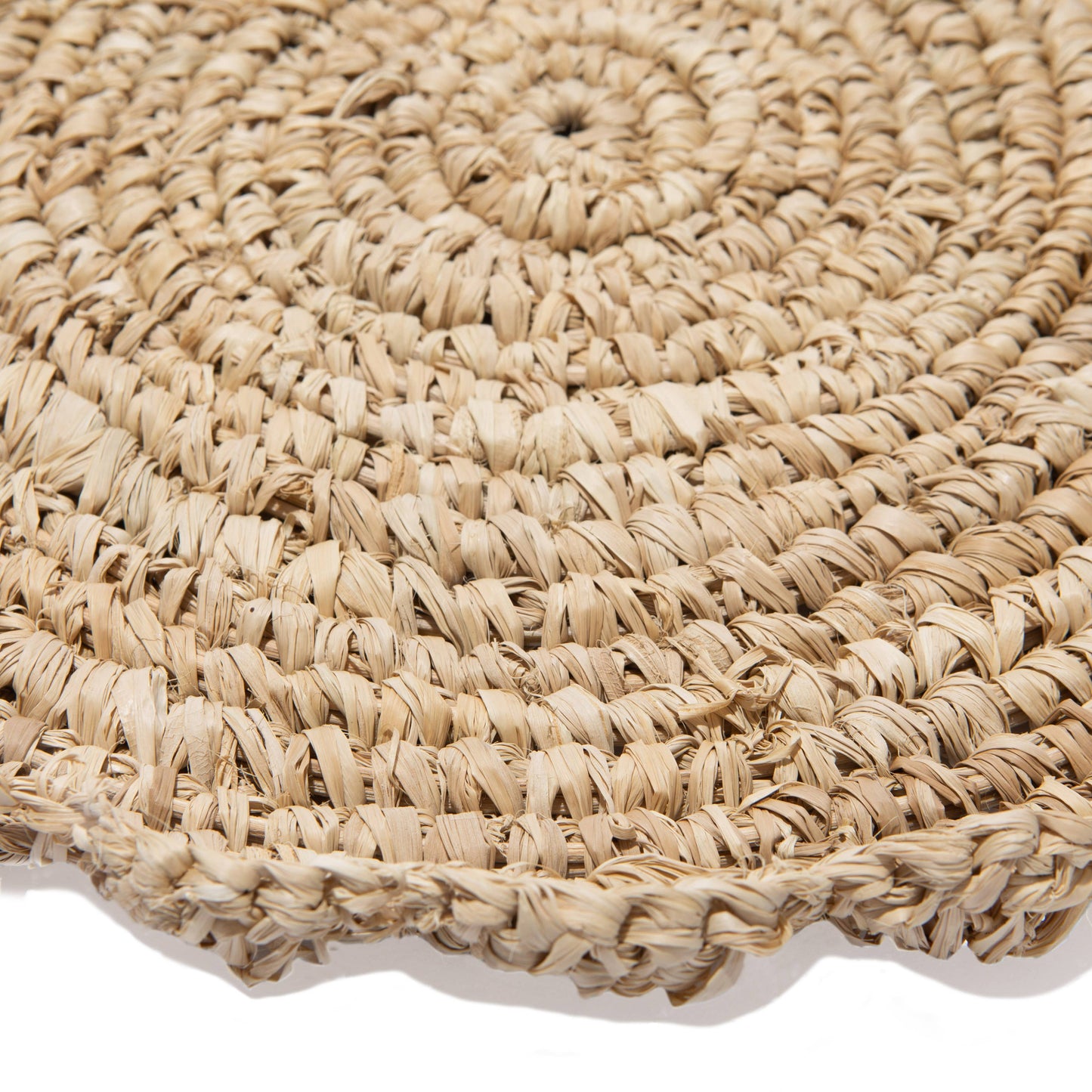 Blossom Natural Round Placemat Flower 38cm - Set of 4: Natural