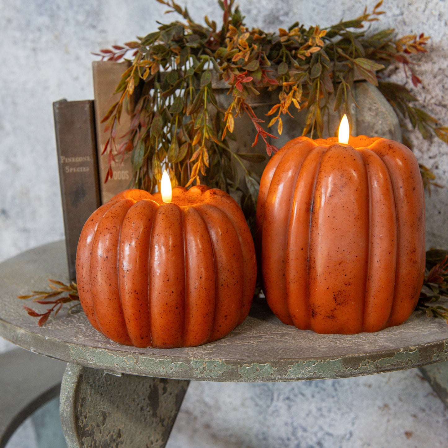 5" Orange 3D Flame Pumpkin Candle