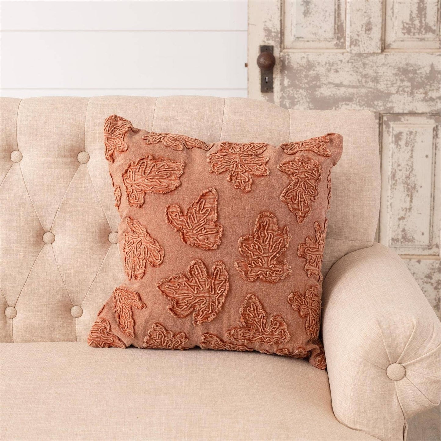 Stonewash Fall Leaves Pillow