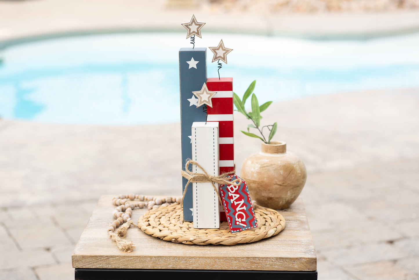 Americana Fireworks - 4x17 wood