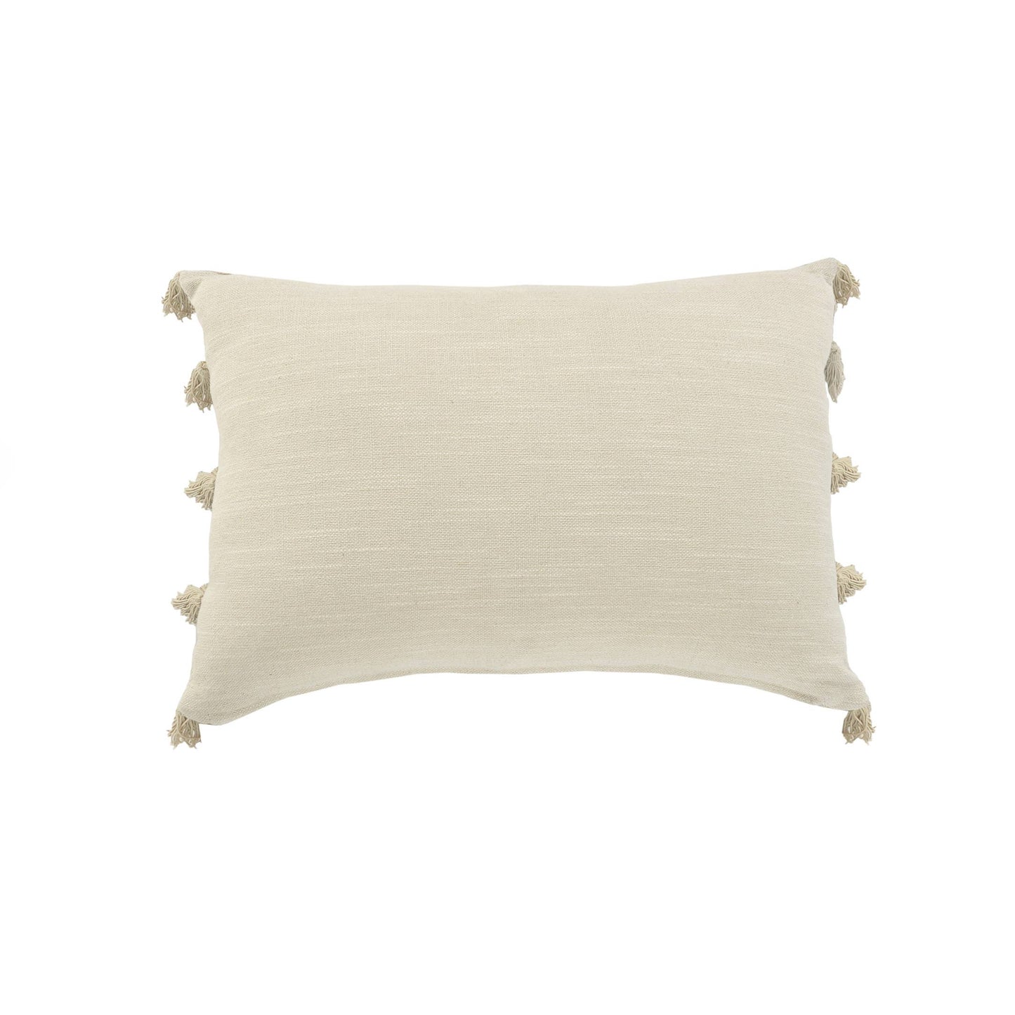 Medallion and Bordered Gray and Ivory Throw Pillow: Gray/Ivory / Poly Filled