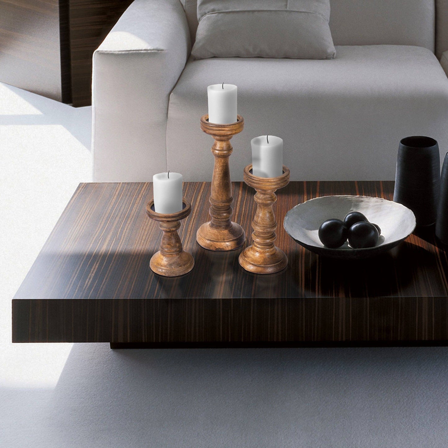 Chennai in Light Burnt Candleholder Set of 3