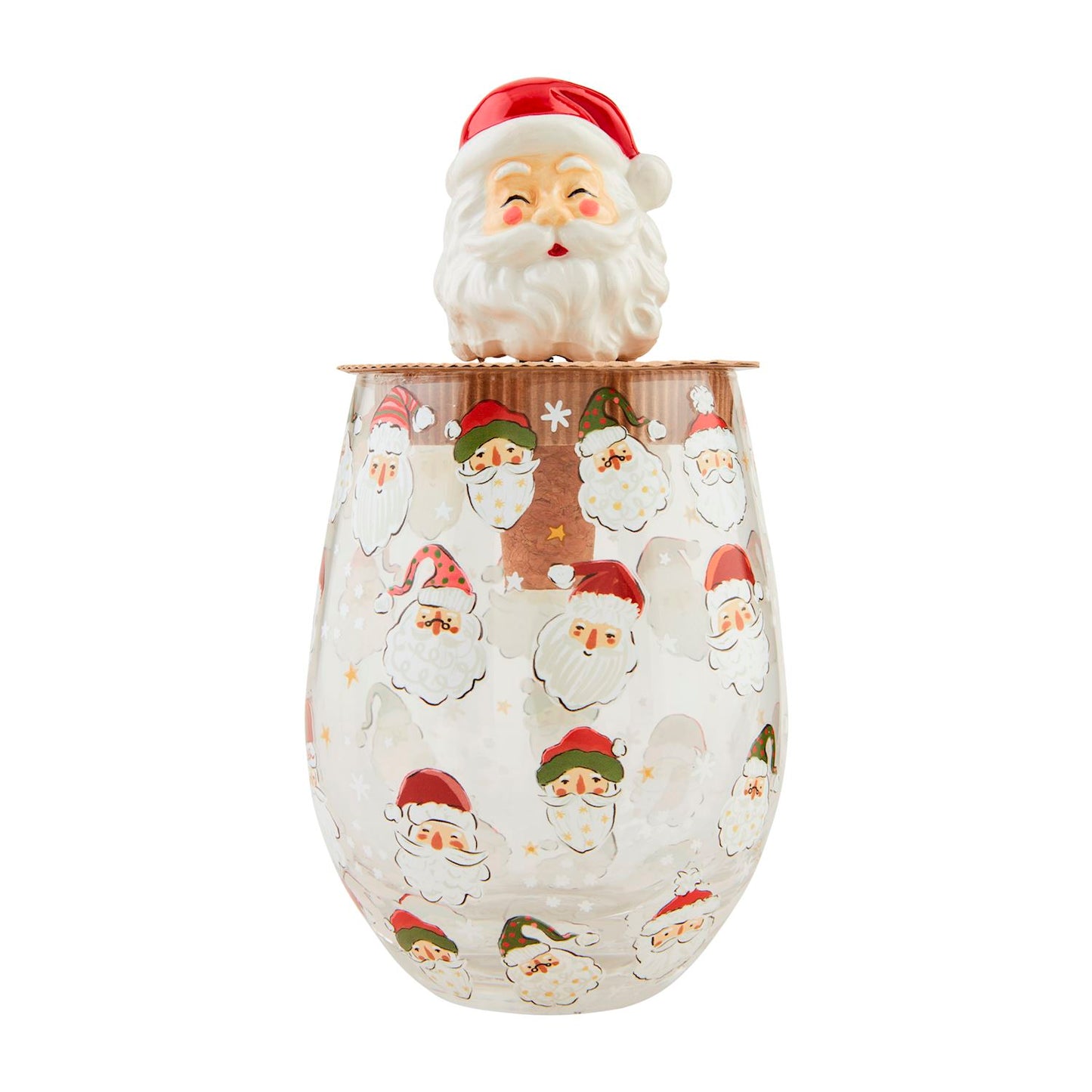 Santa Christmas Wine Glass