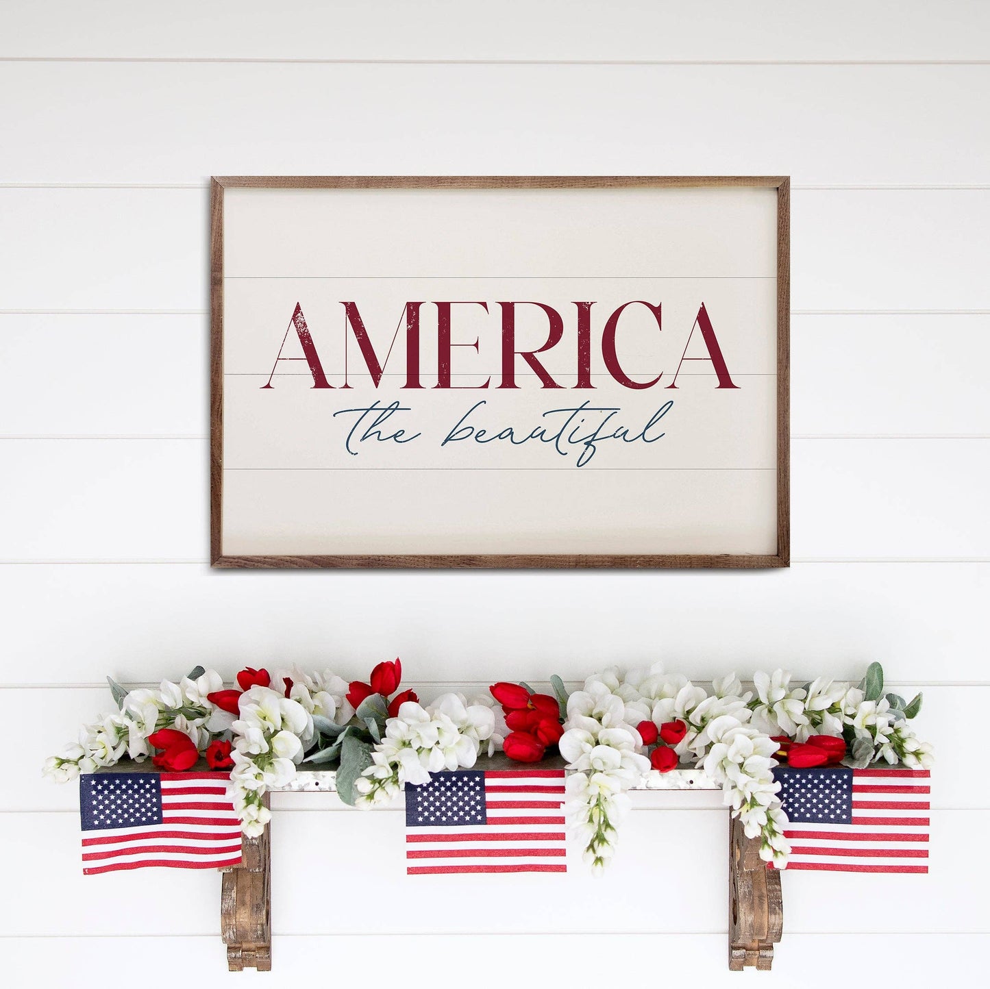 America The Beautiful White: 8x5