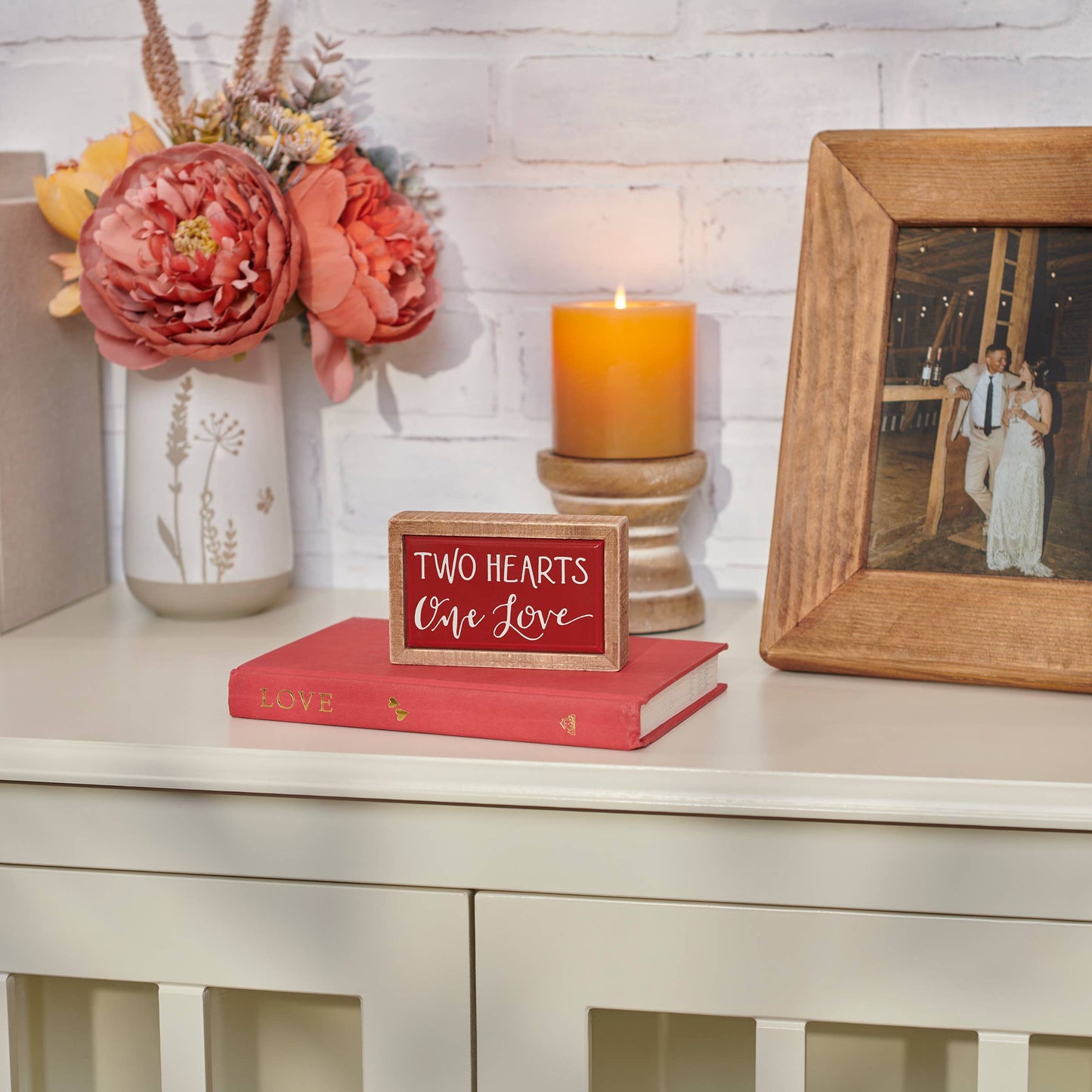 Two Hearts One Love Box Sign Mini