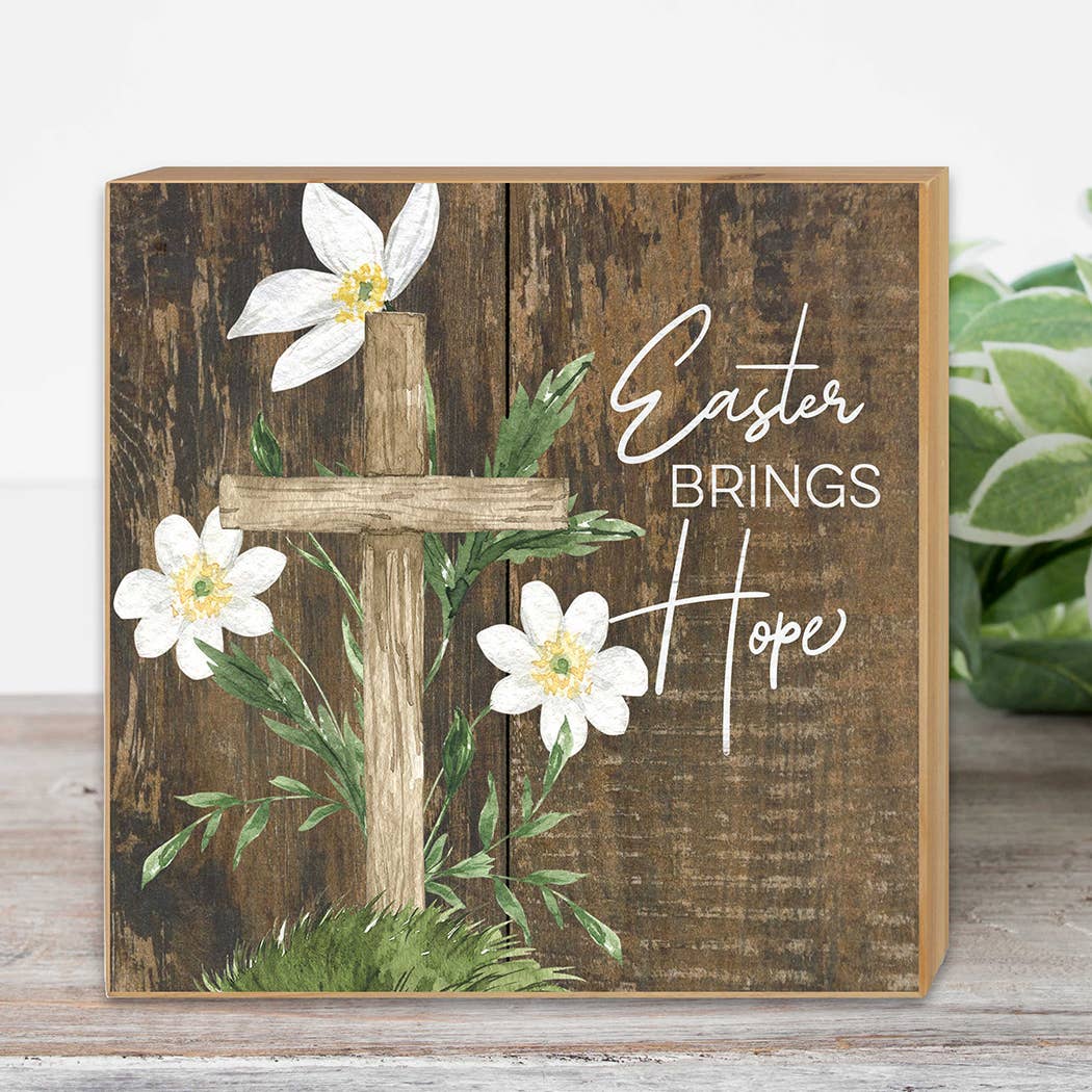 5x5 Easter Brings Hope Cross and Flowers Block