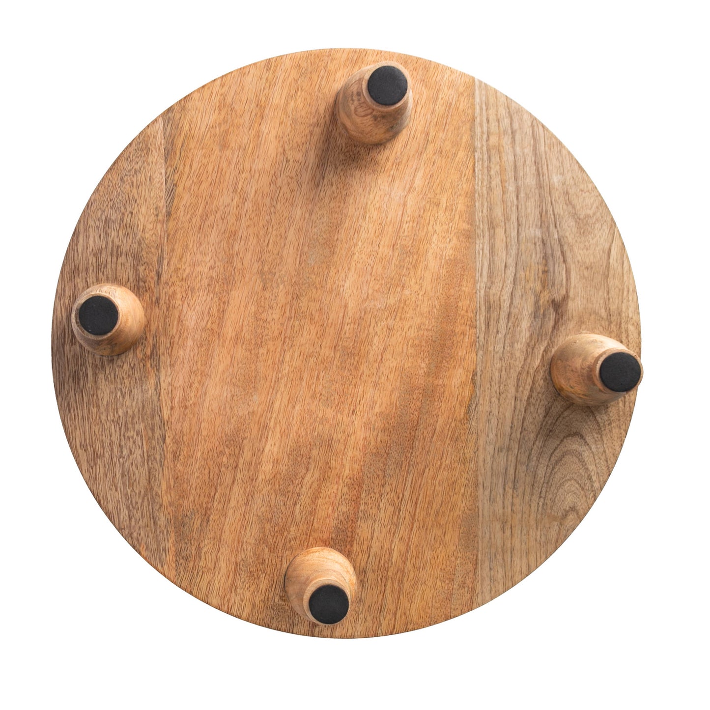 Artisan Wood 16" Round Natural Mango Wood Footed Board