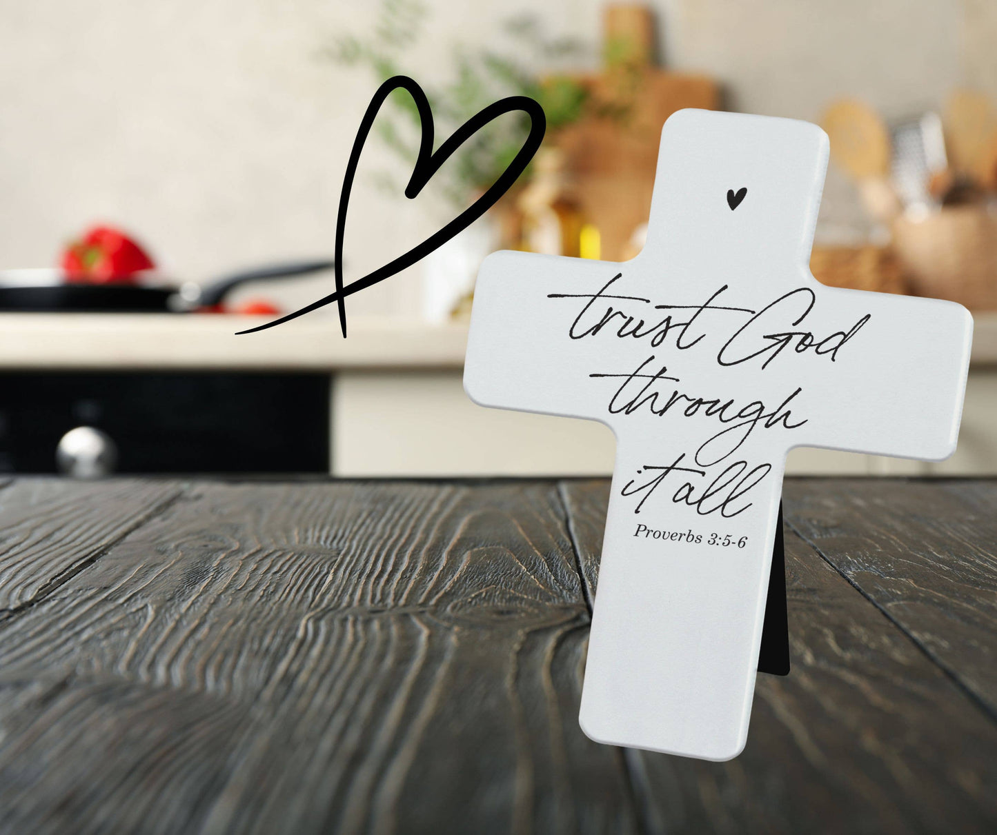Trust God Through It All Tabletop Cross