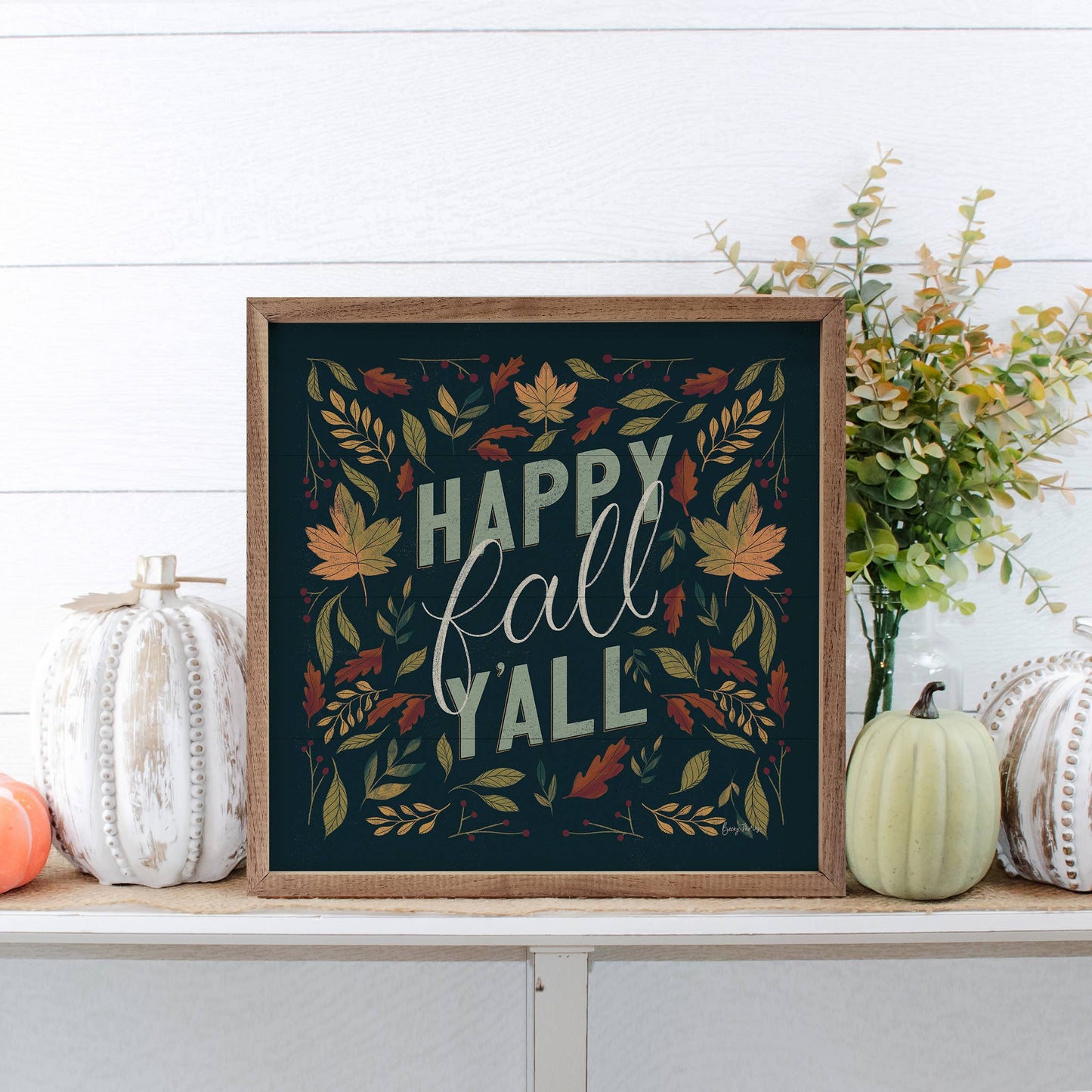 Autumn Sayings I v2 Fall By Becky Thorns: 8 x 8 x 1.5