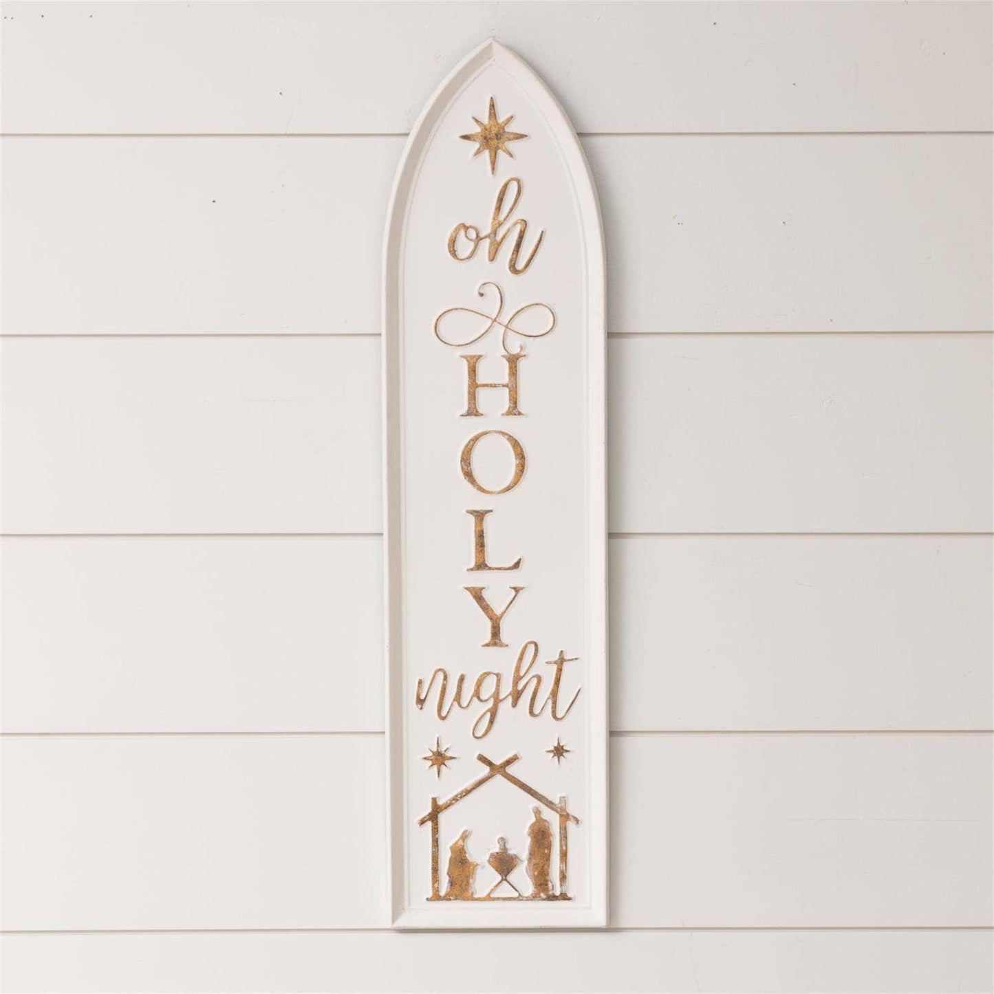 Embossed O Holy Night - Arched Wall Art