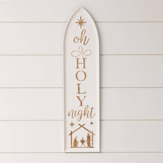 Embossed O Holy Night - Arched Wall Art
