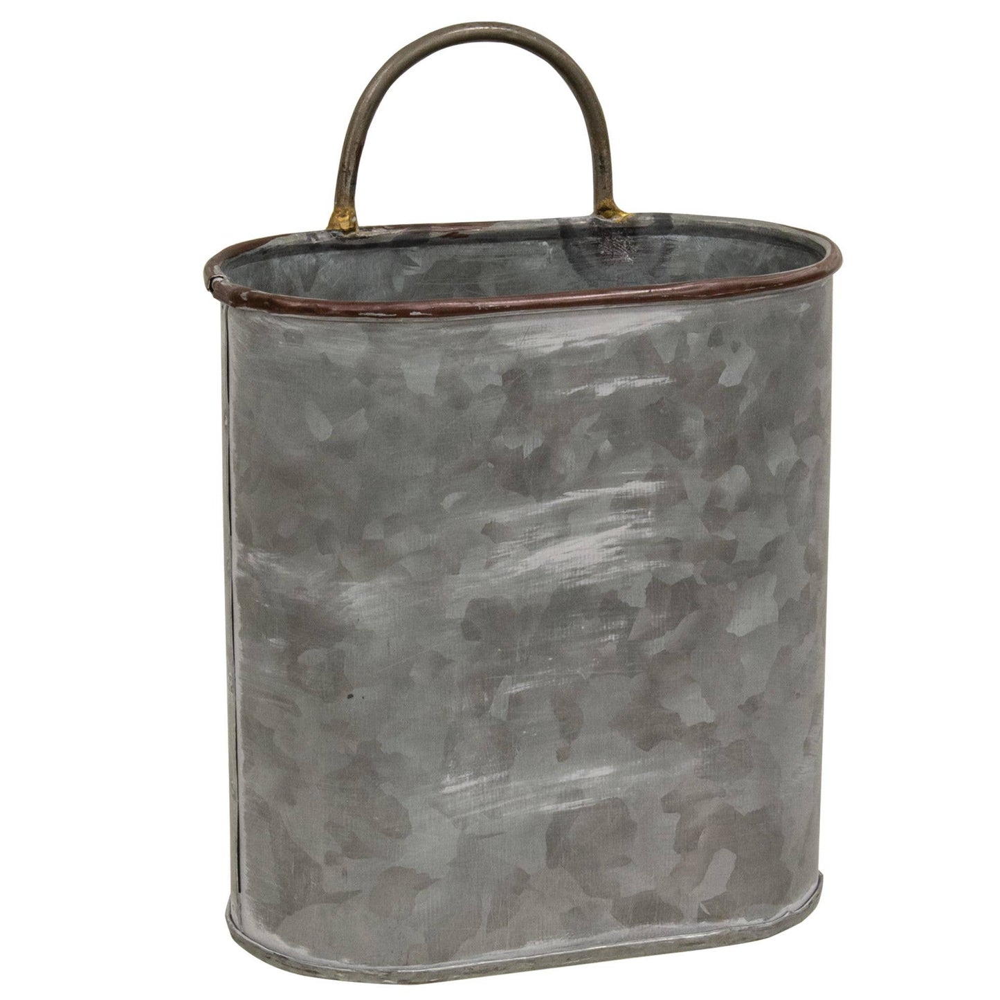 3/Set, Galvanized Oval Wall Planters