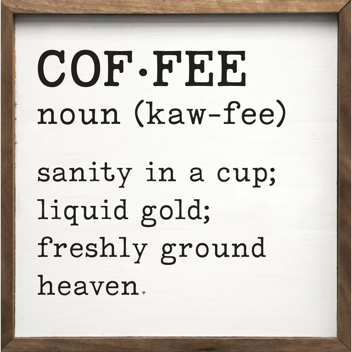 Coffee Definition White Art Print: 4 x 4 x 1