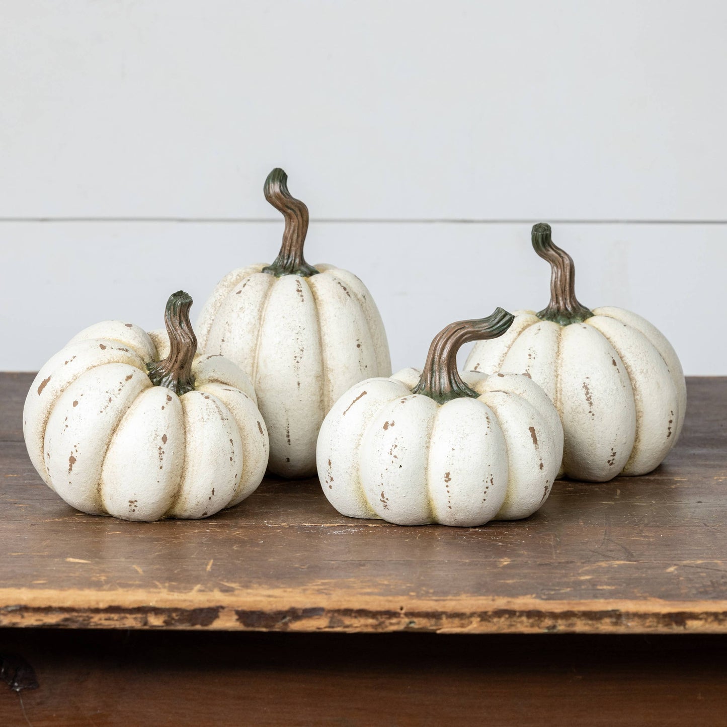 4.75" Cream Resin Pumpkin