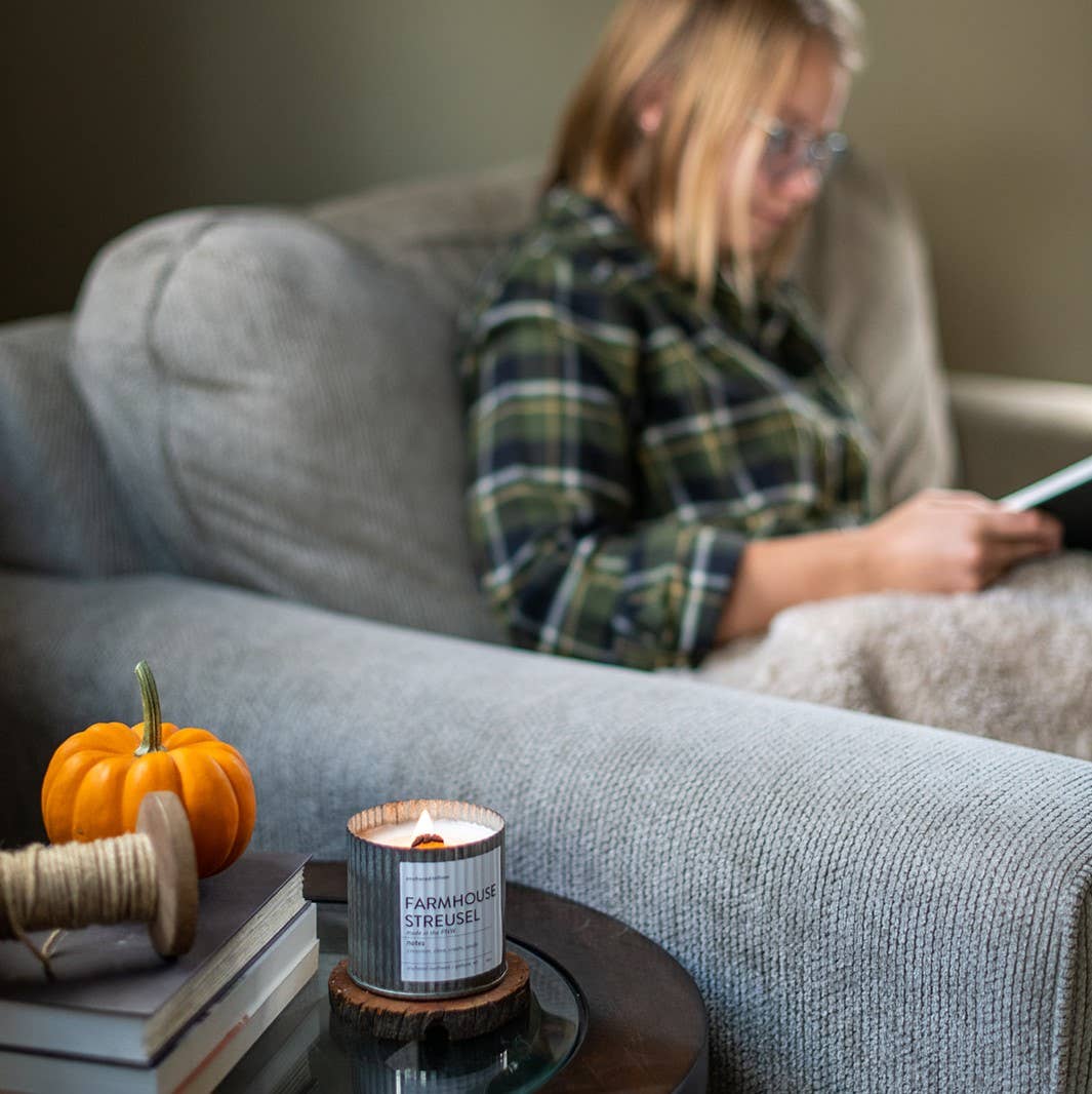 Bookworm Wood Wick Rustic Farmhouse Soy Candle: 10oz
