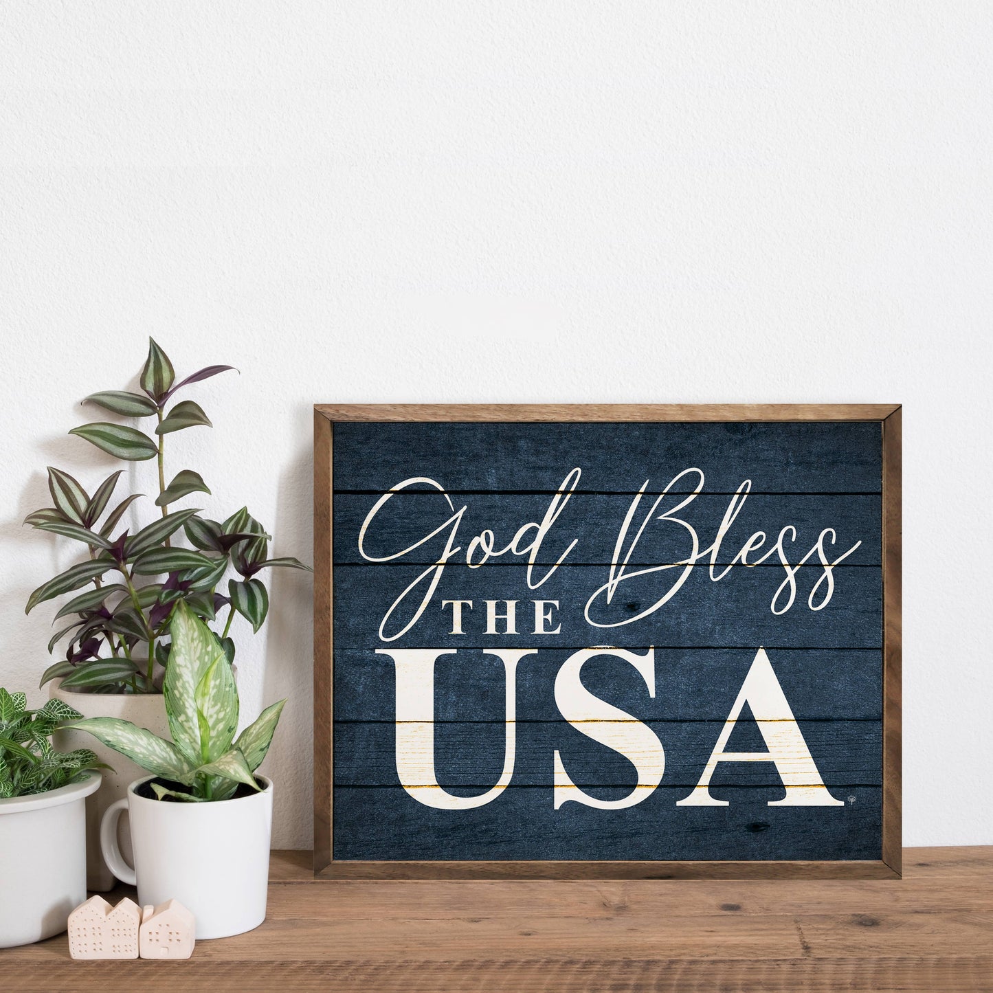 God Bless The USA Blue: 10 x 8 x 1.5