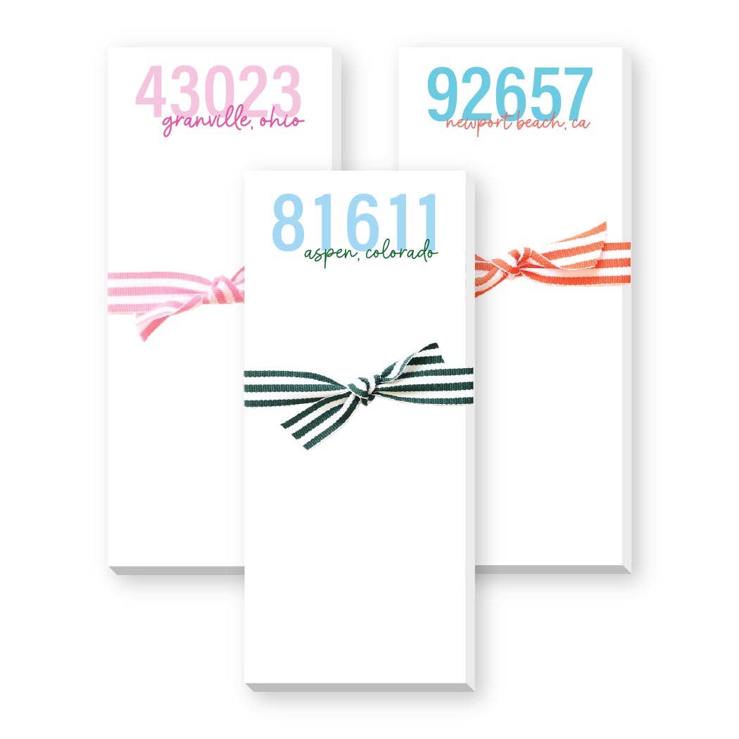 Zip Code Skinnie Notepad: Orange