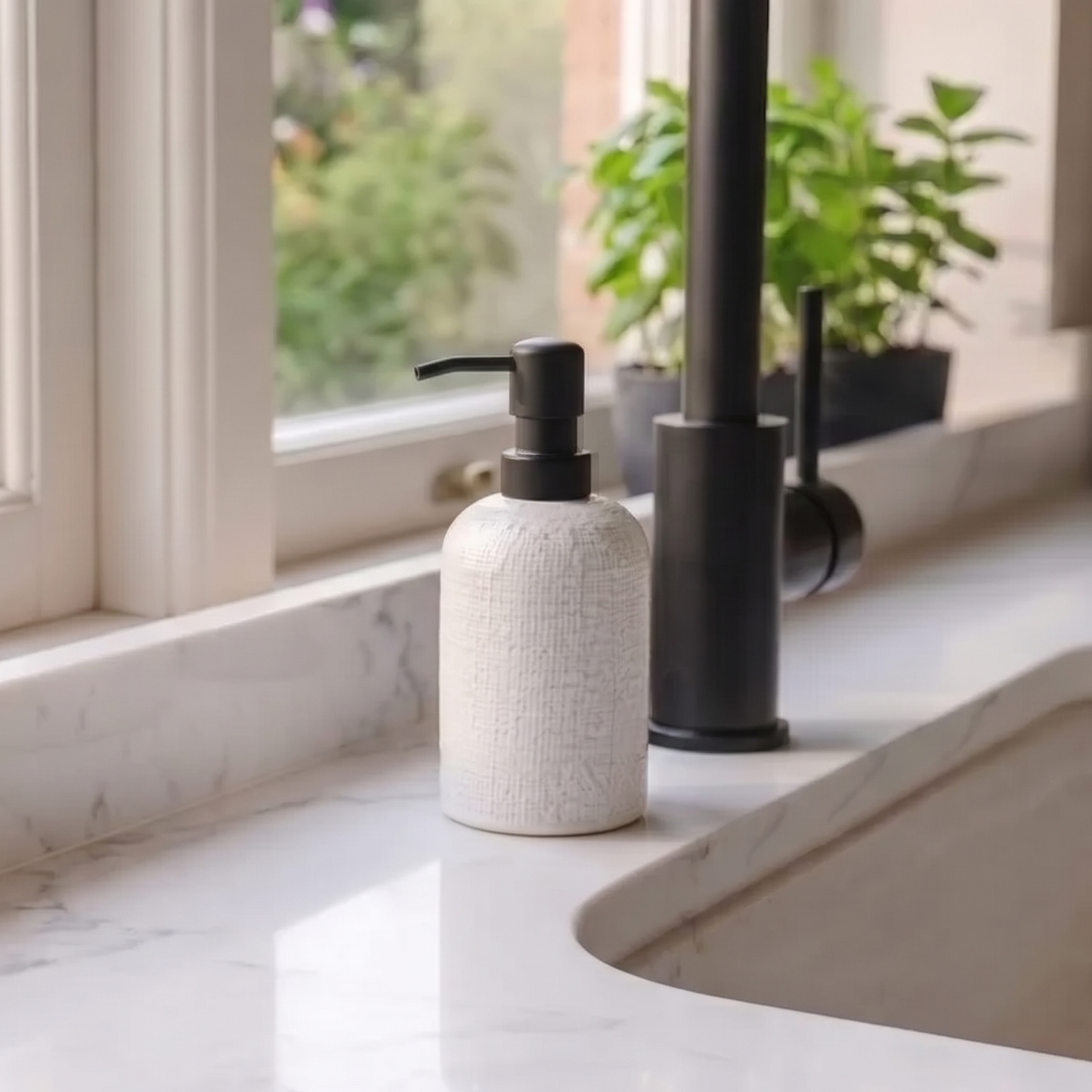 White Soap Pump
