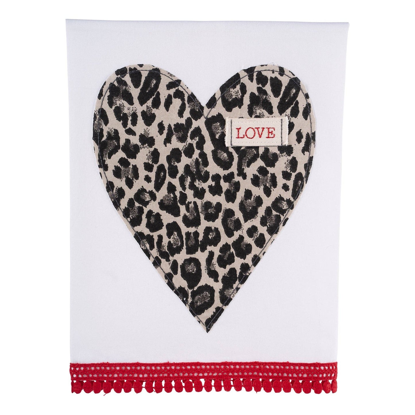 Love Heart Cheetah Tea Towel - Valentine's