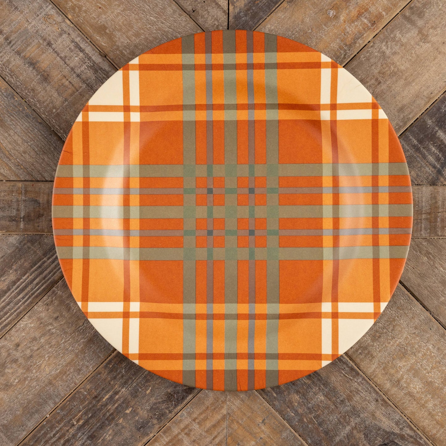 Orange and Green Fall Plaid Charger
