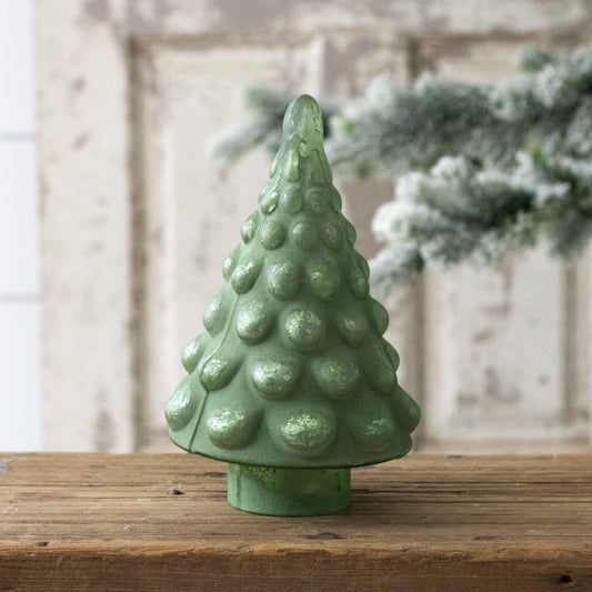 Frosty Green Mercury Glass Tree, Lg