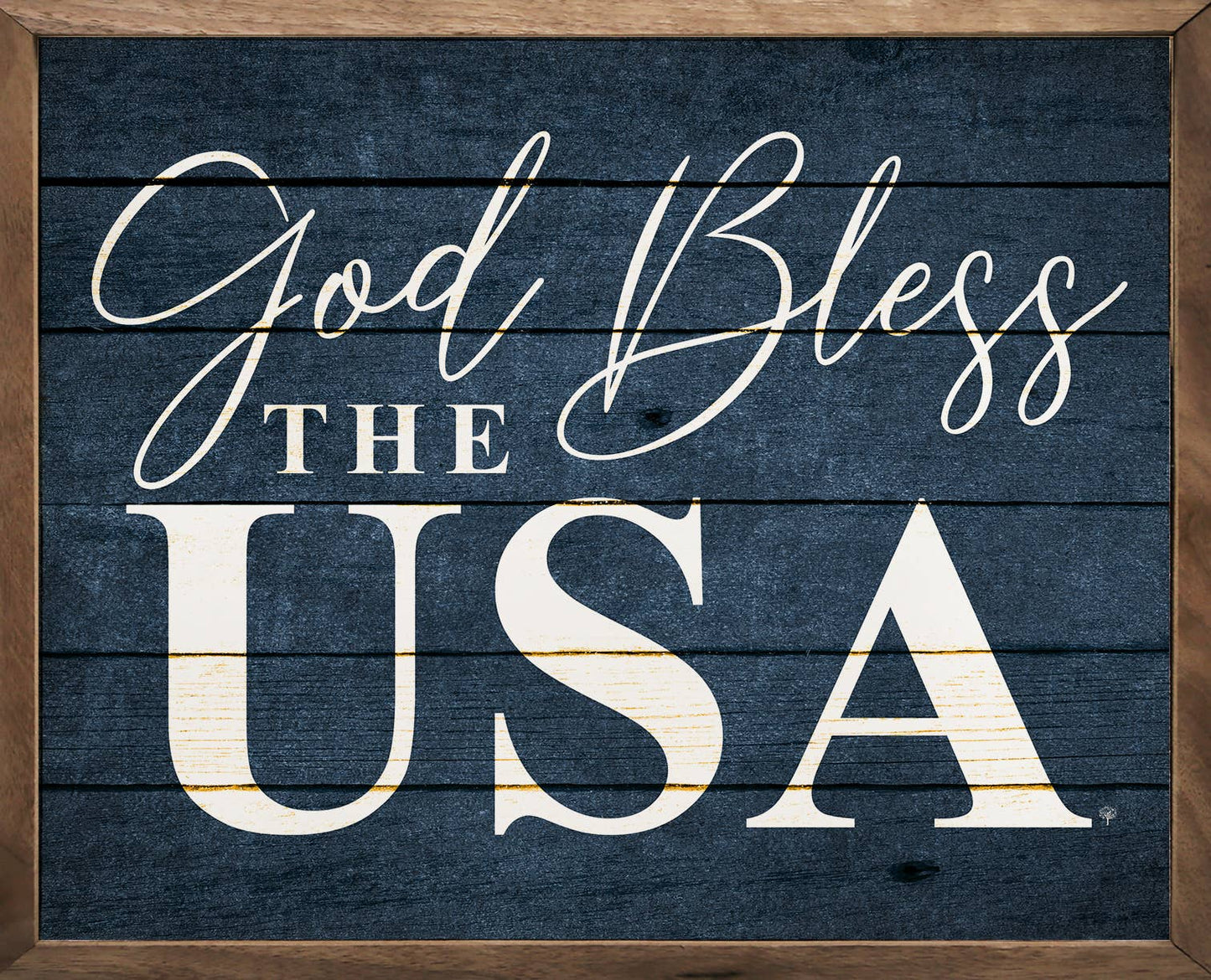 God Bless The USA Blue: 10 x 8 x 1.5