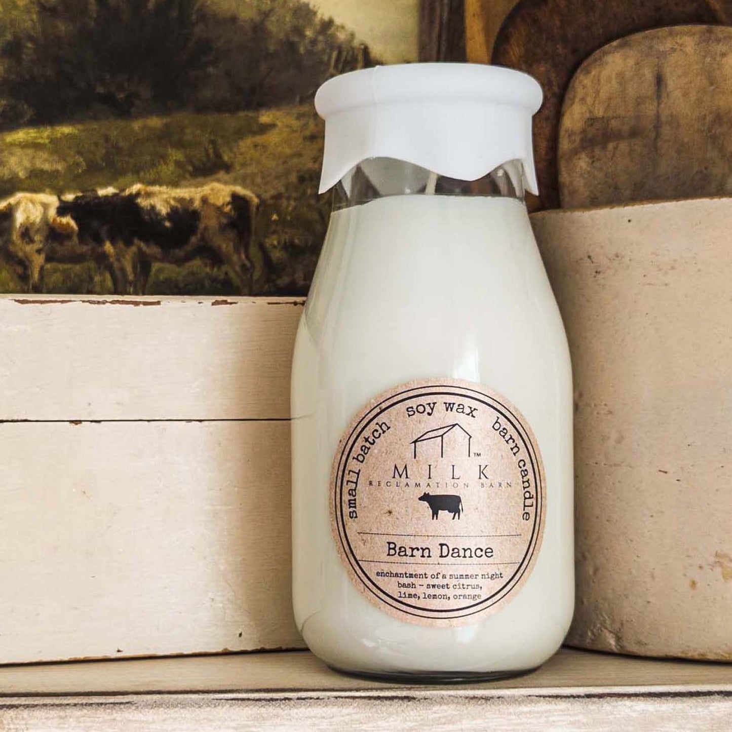 Milk Bottle Candle Jasmine Honeysuckle