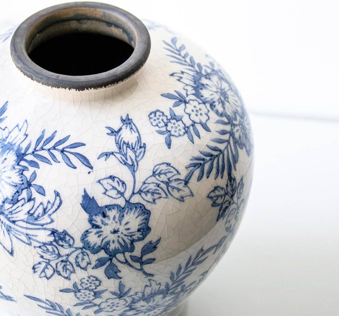 Blue Floral Ceramic Vase: PITCHER