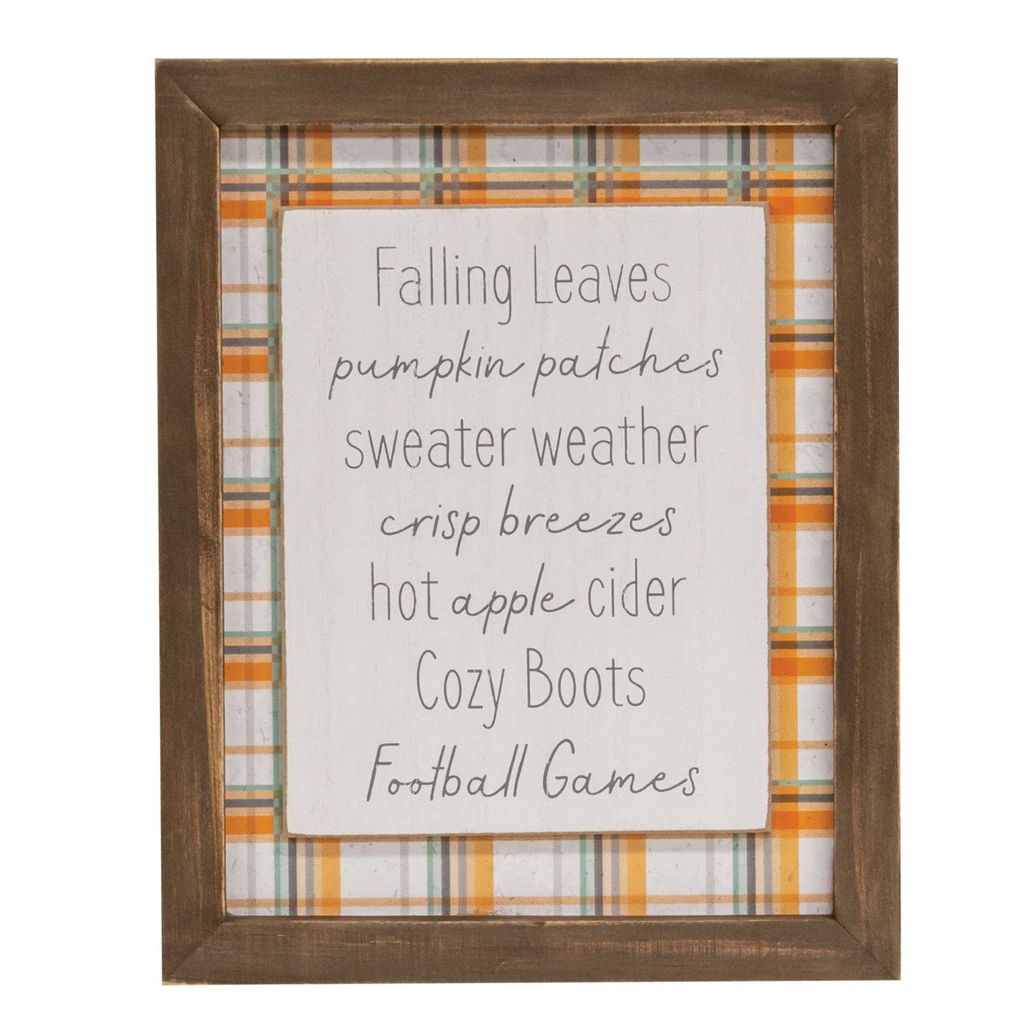 Fall Words Plaid Easel Sign