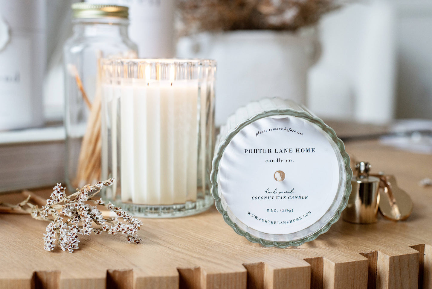 Dwell | Bergamot + Mahogany Fluted Coconut Wax Candle