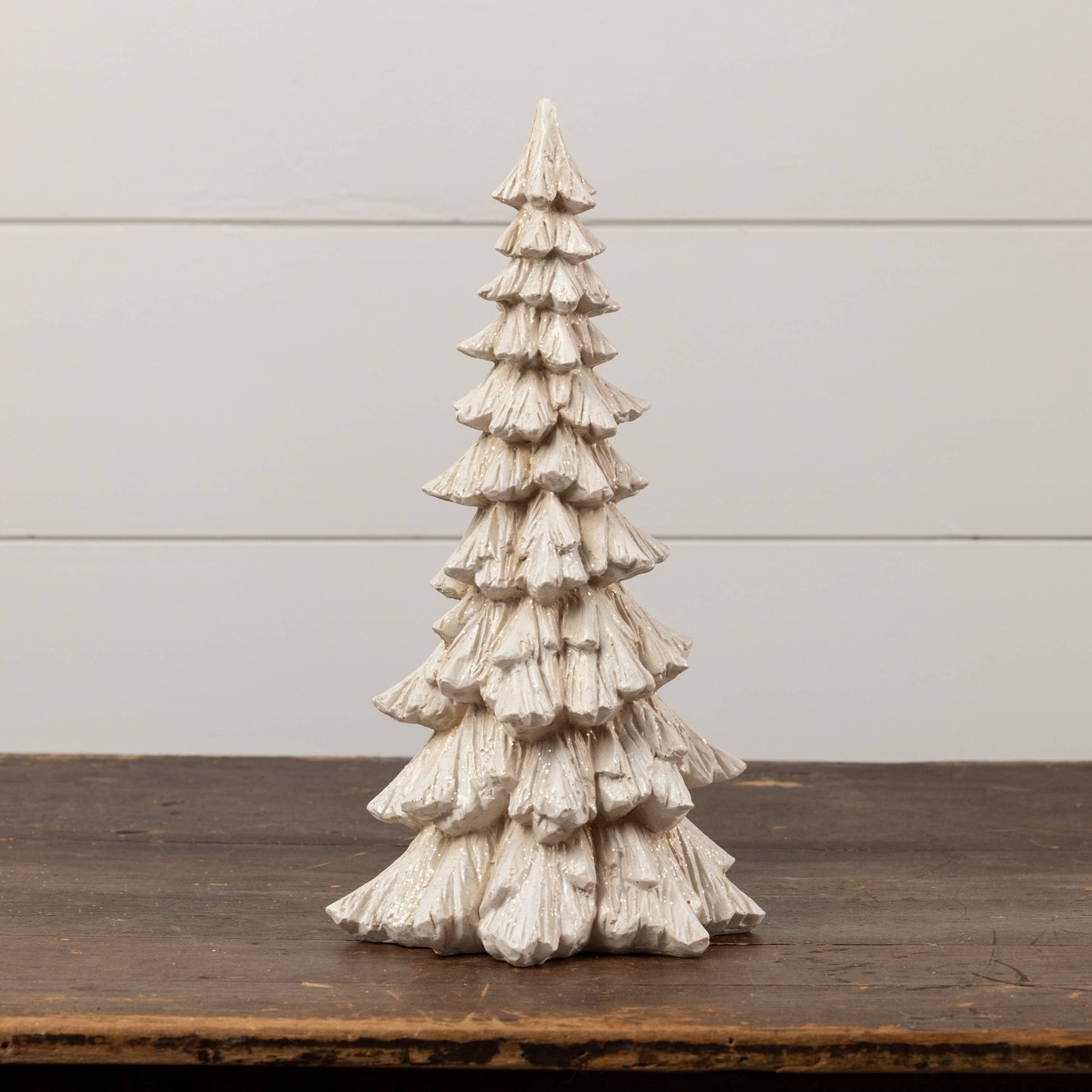 15" Glittered Cream Tree