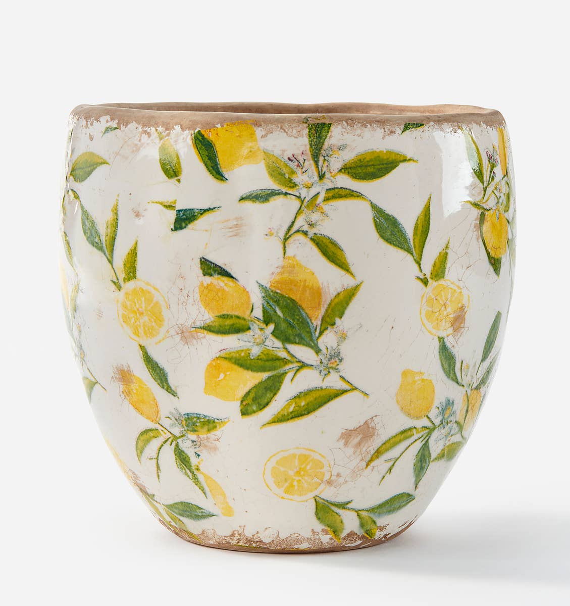 Ceramic Planter w/Lemon,Lg