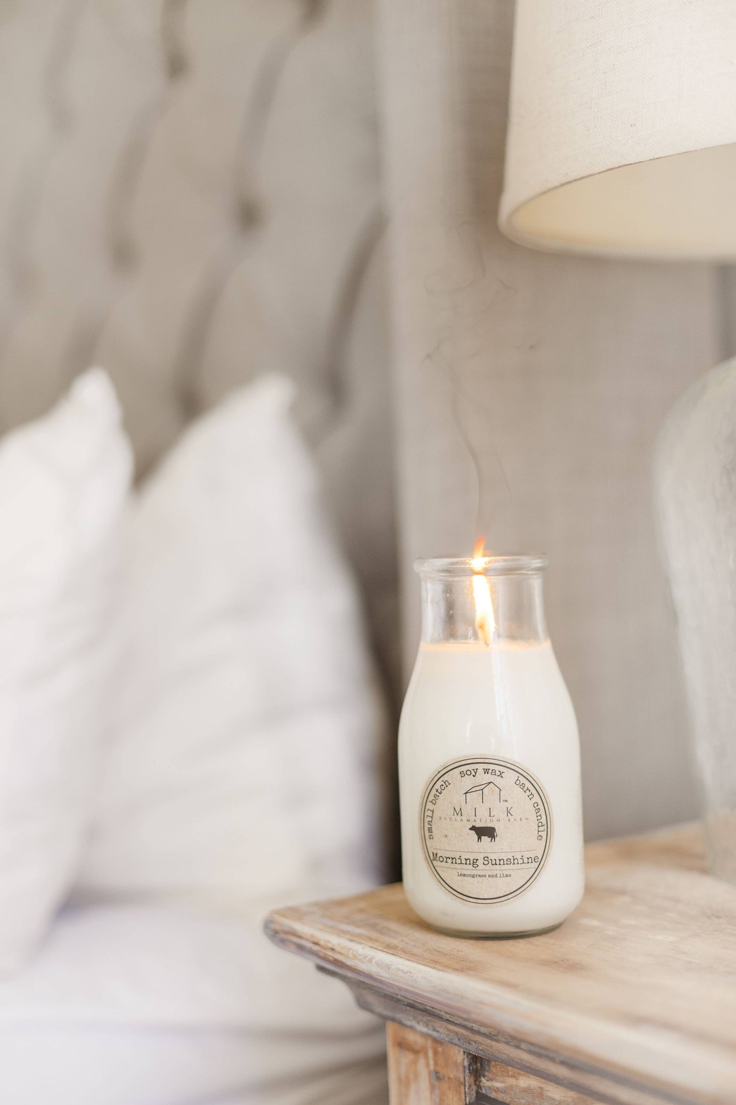 Milk Bottle Candle 13 oz: Fresh Cut Roses