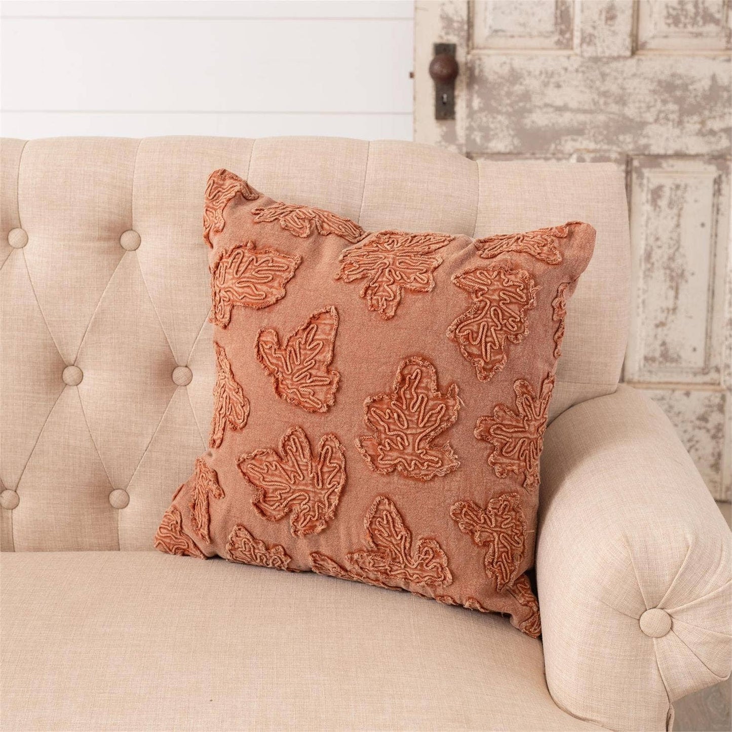 Stonewash Fall Leaves Pillow