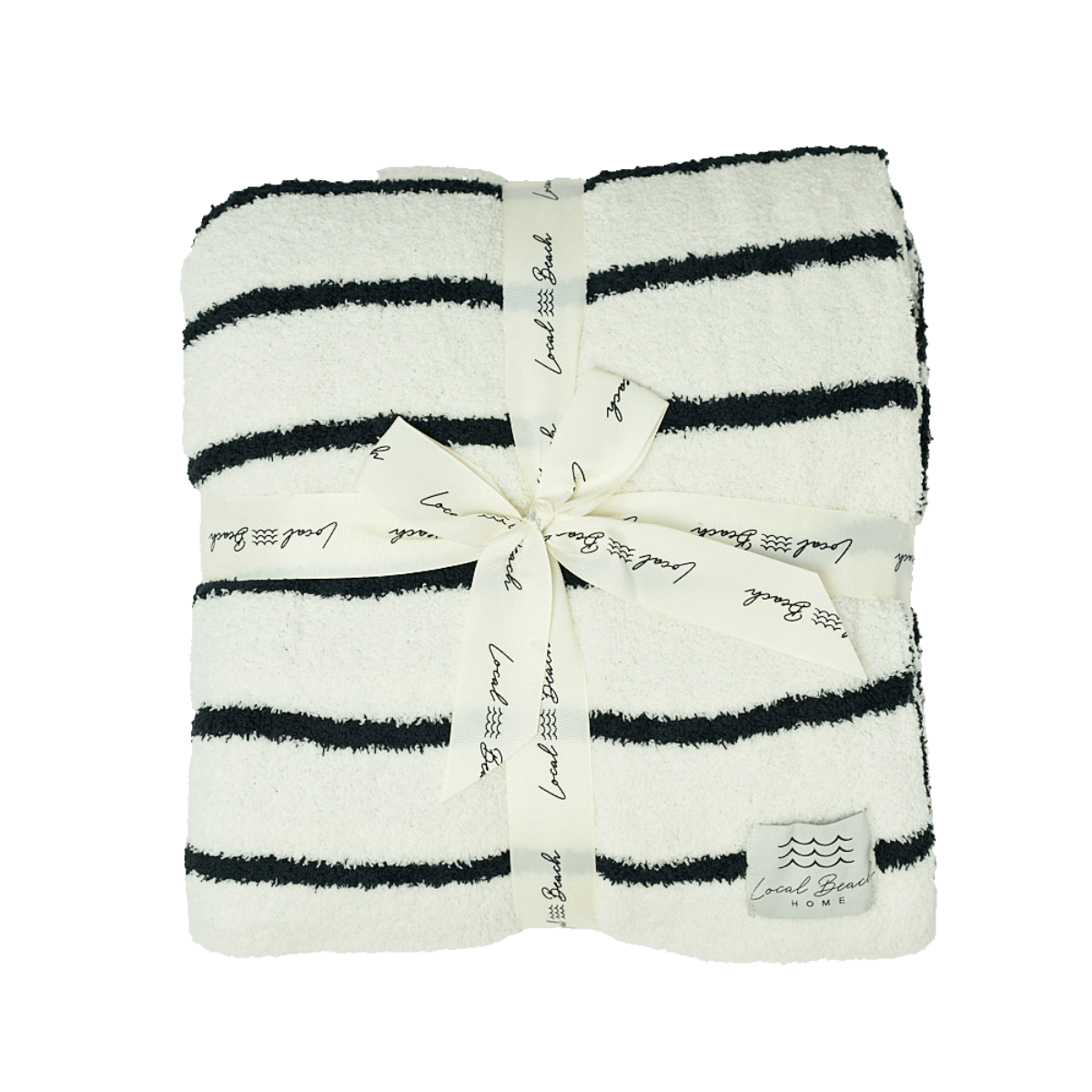 Striped Luxe Home Blanket: Taupe/Cream